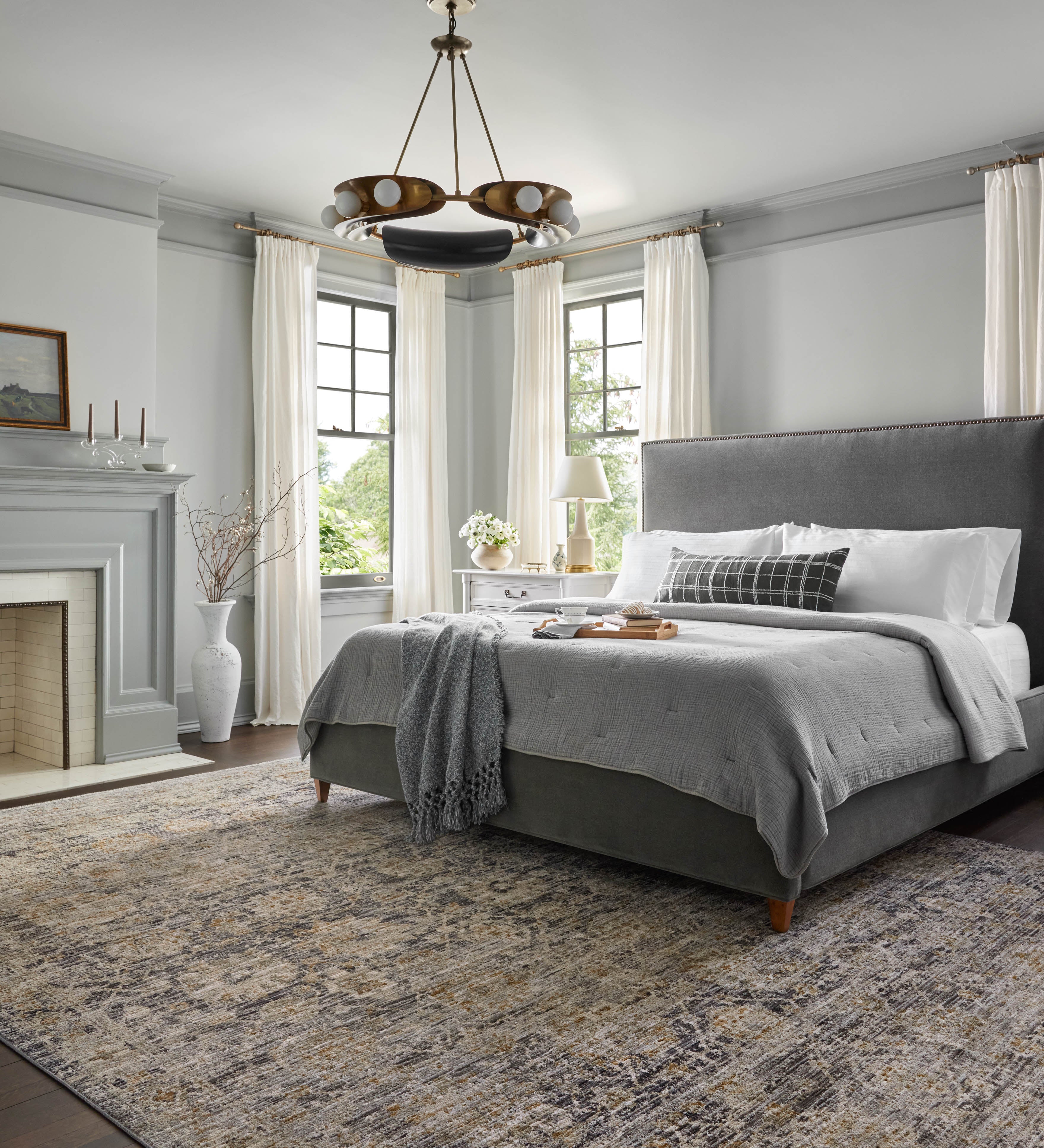 Jean Stoffer x Loloi Katherine Charcoal / Gold Rug 0-patterned rugs Loloi