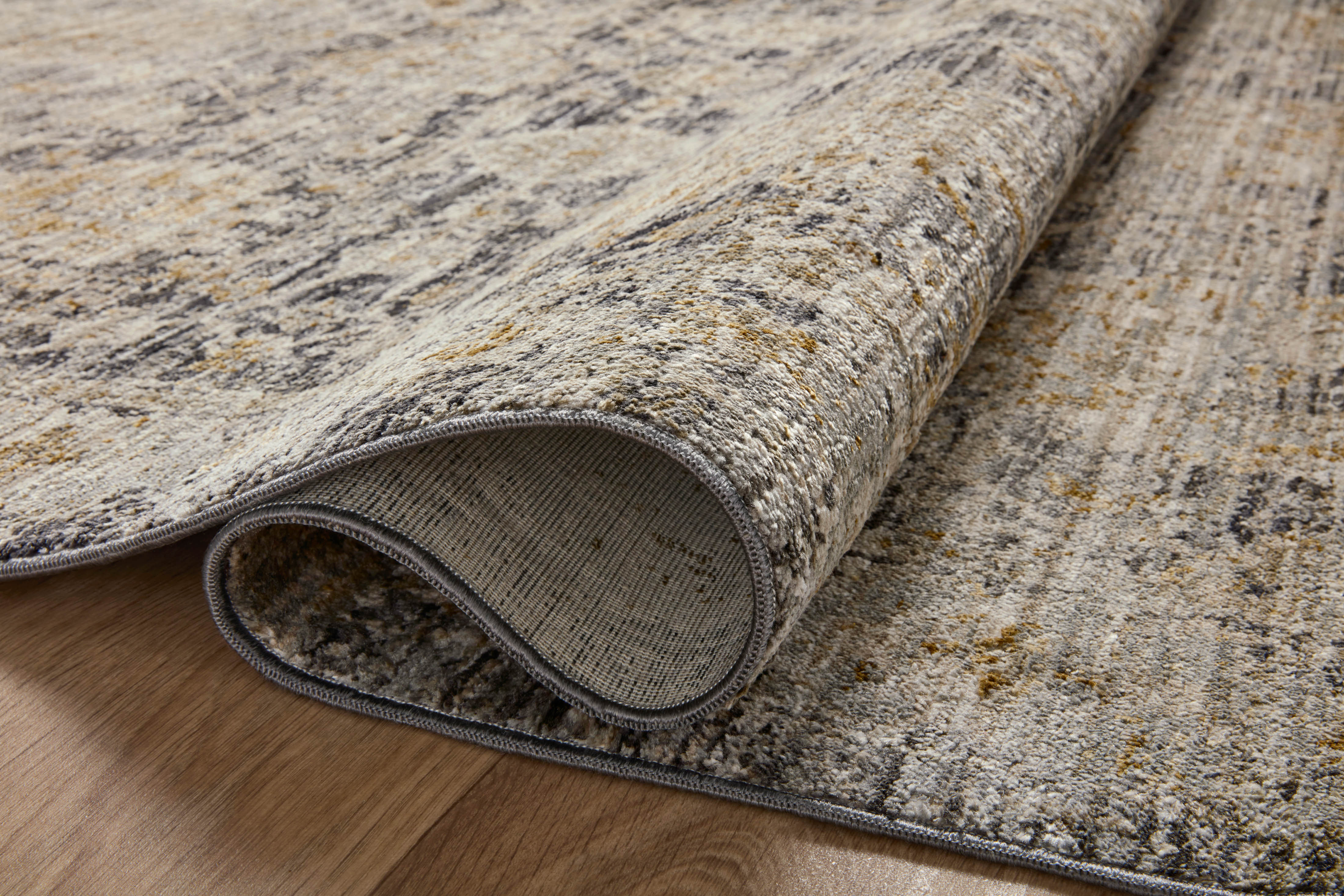 Jean Stoffer x Loloi Katherine Charcoal / Gold Rug 0-patterned rugs Loloi