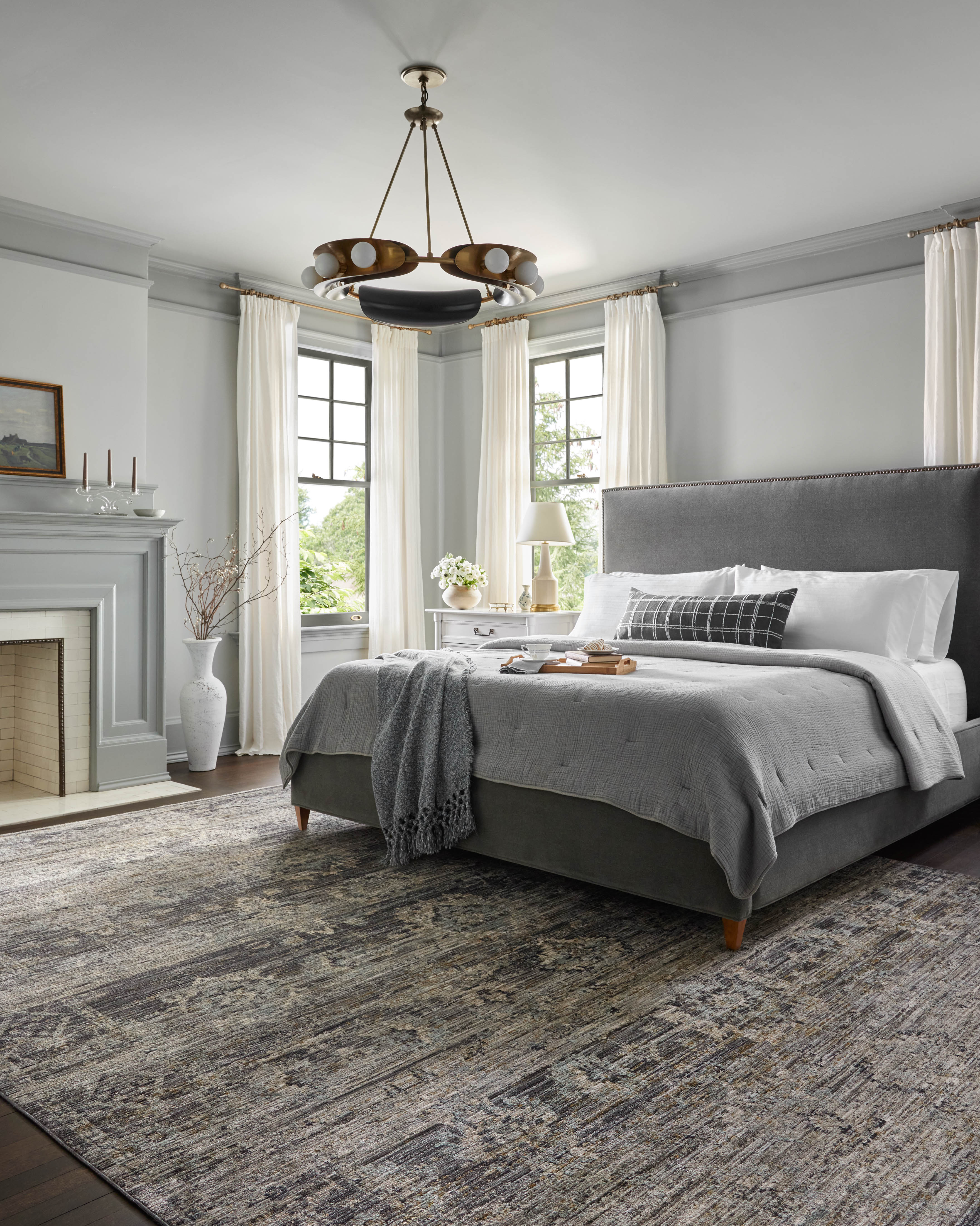 Jean Stoffer x Loloi Katherine Graphite / Jade Rug RUGS - synthetic Loloi