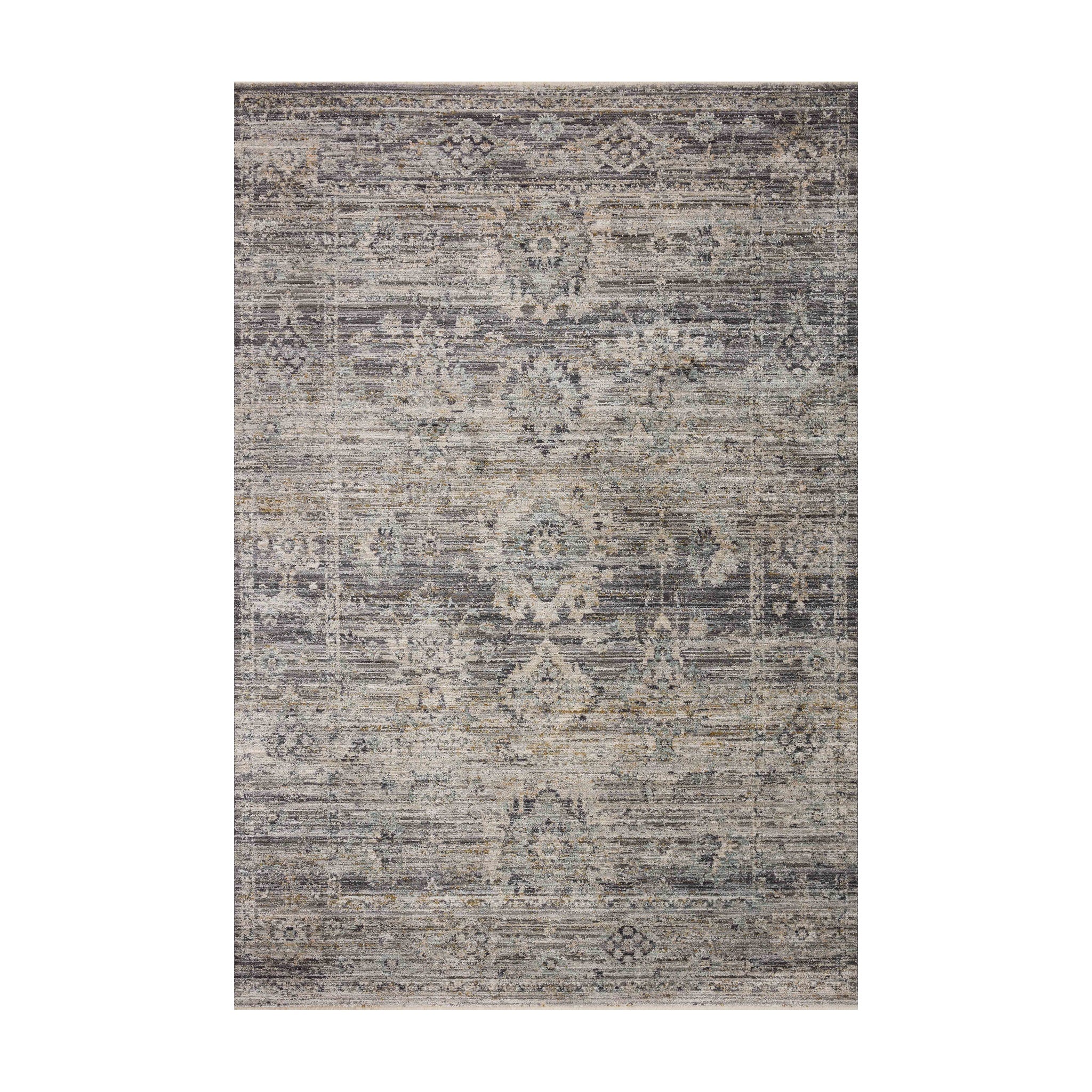 Jean Stoffer x Loloi Katherine Graphite / Jade Rug RUGS - synthetic Loloi 18" x 18"