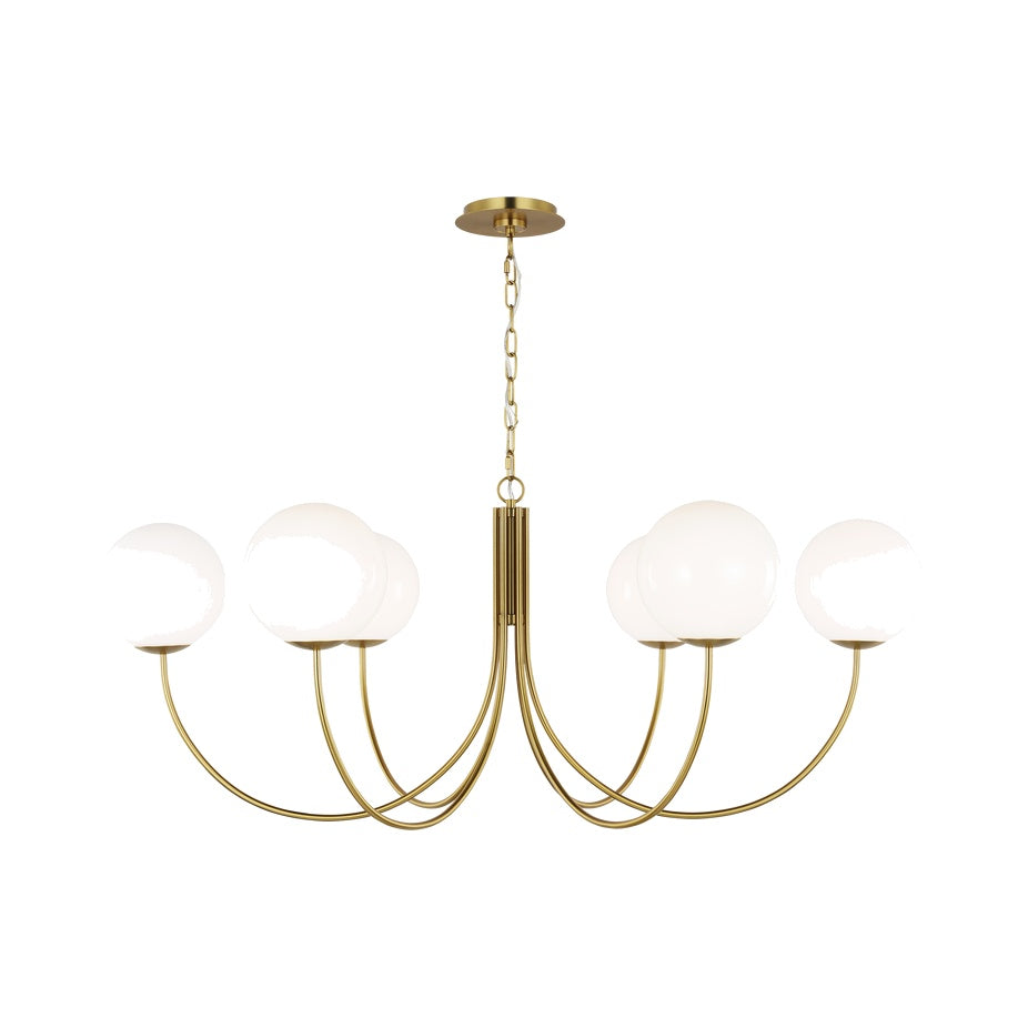 Noemie Extra Large Chandelier, Burnished Brass
