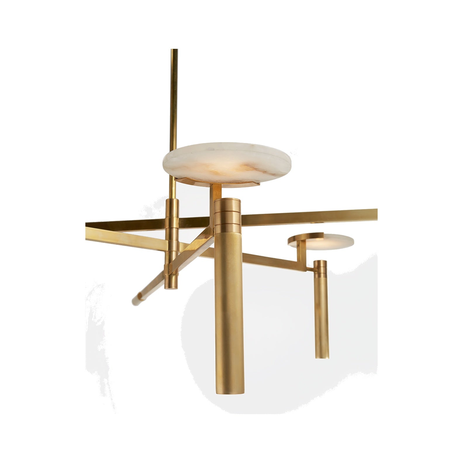 Melange Large Floating Disc Chandelier LIGHTING - chandelier Visual Comfort Antique-Burnished Brass