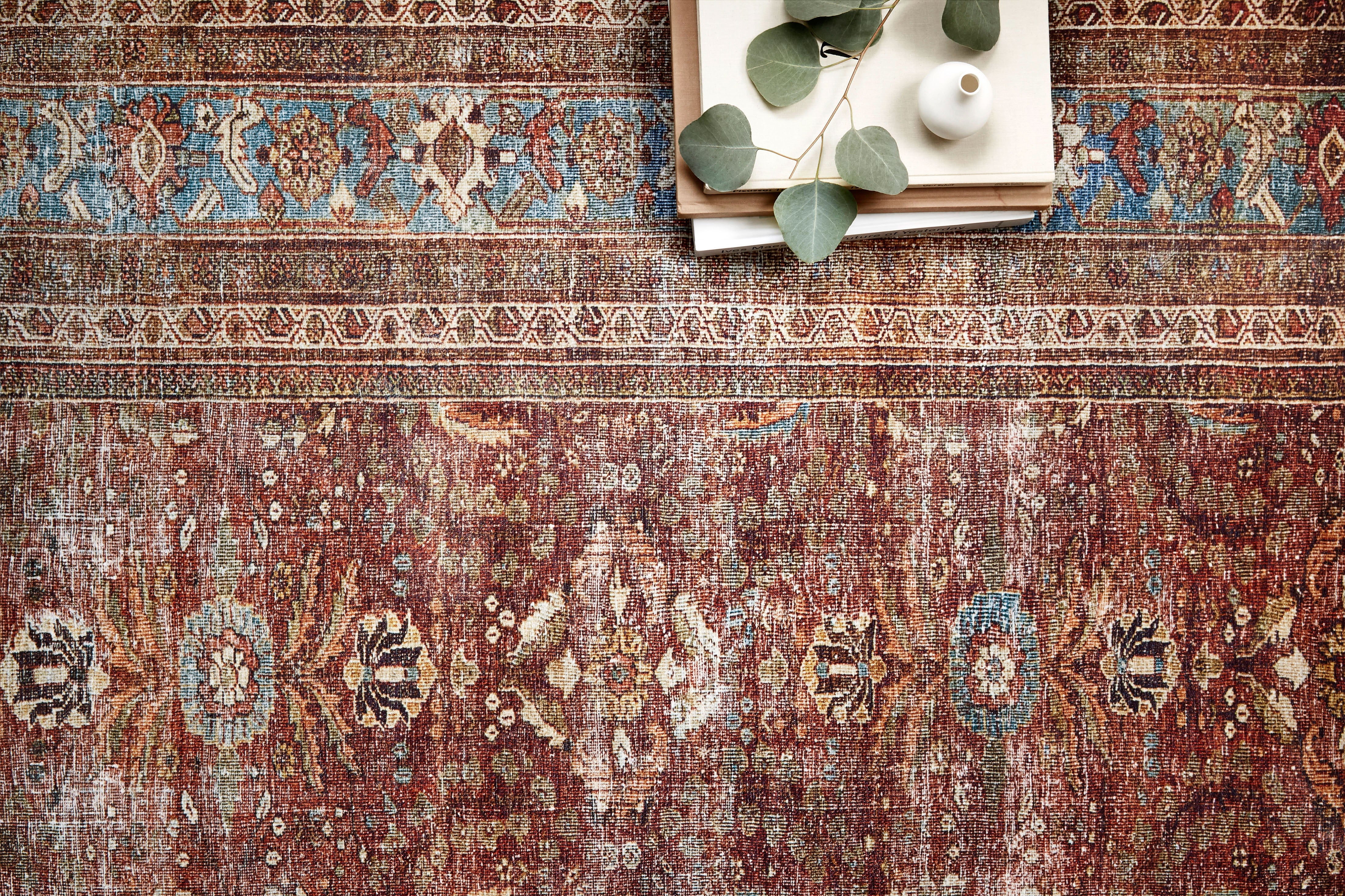 Loloi Layla Brick / Blue Rug 1-patterned Loloi