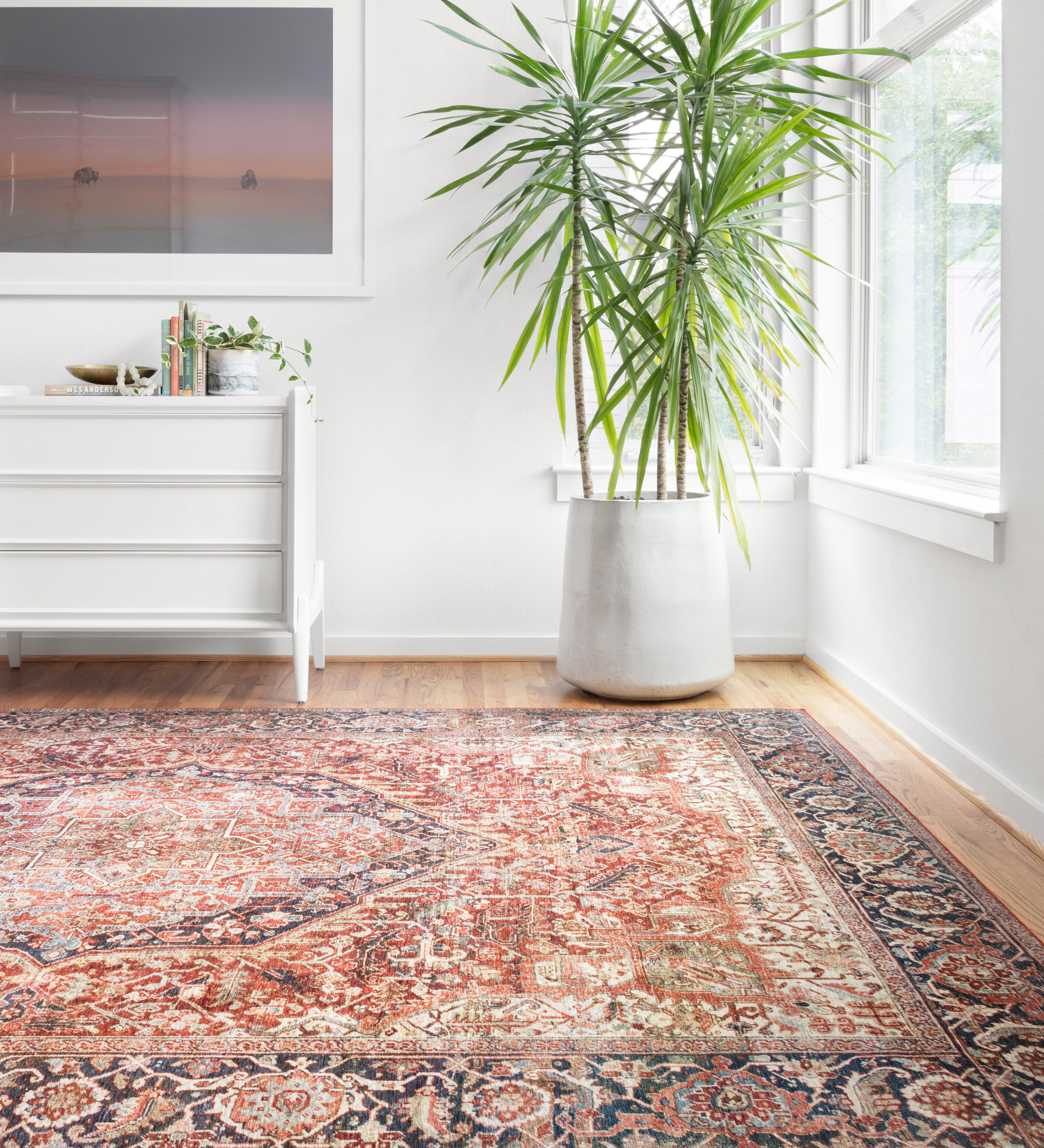 Loloi Layla Red / Navy Rug 2-RUGS - patterned Loloi