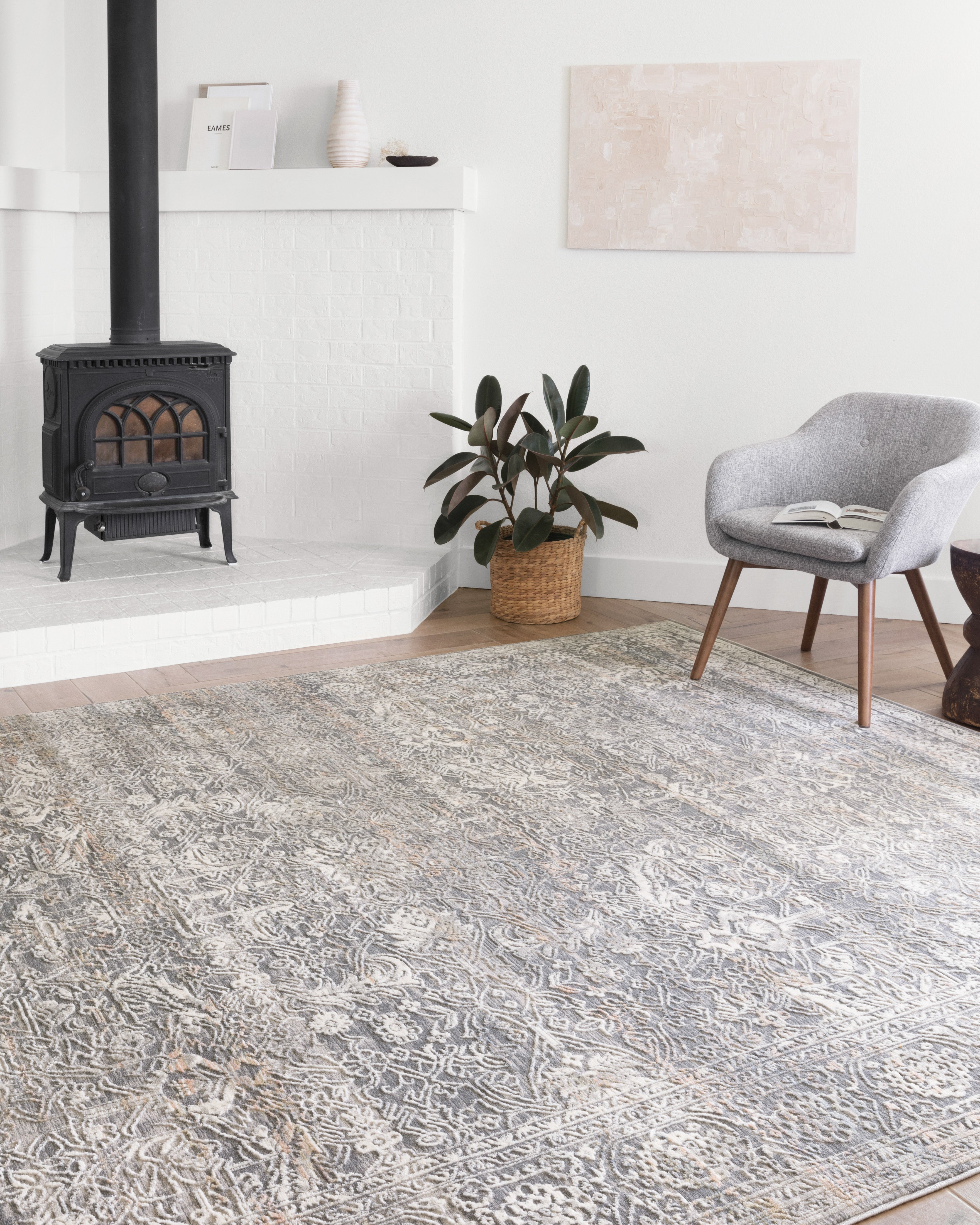 Loloi Lucia Steel / Ivory Rug RUGS - synthetic Loloi