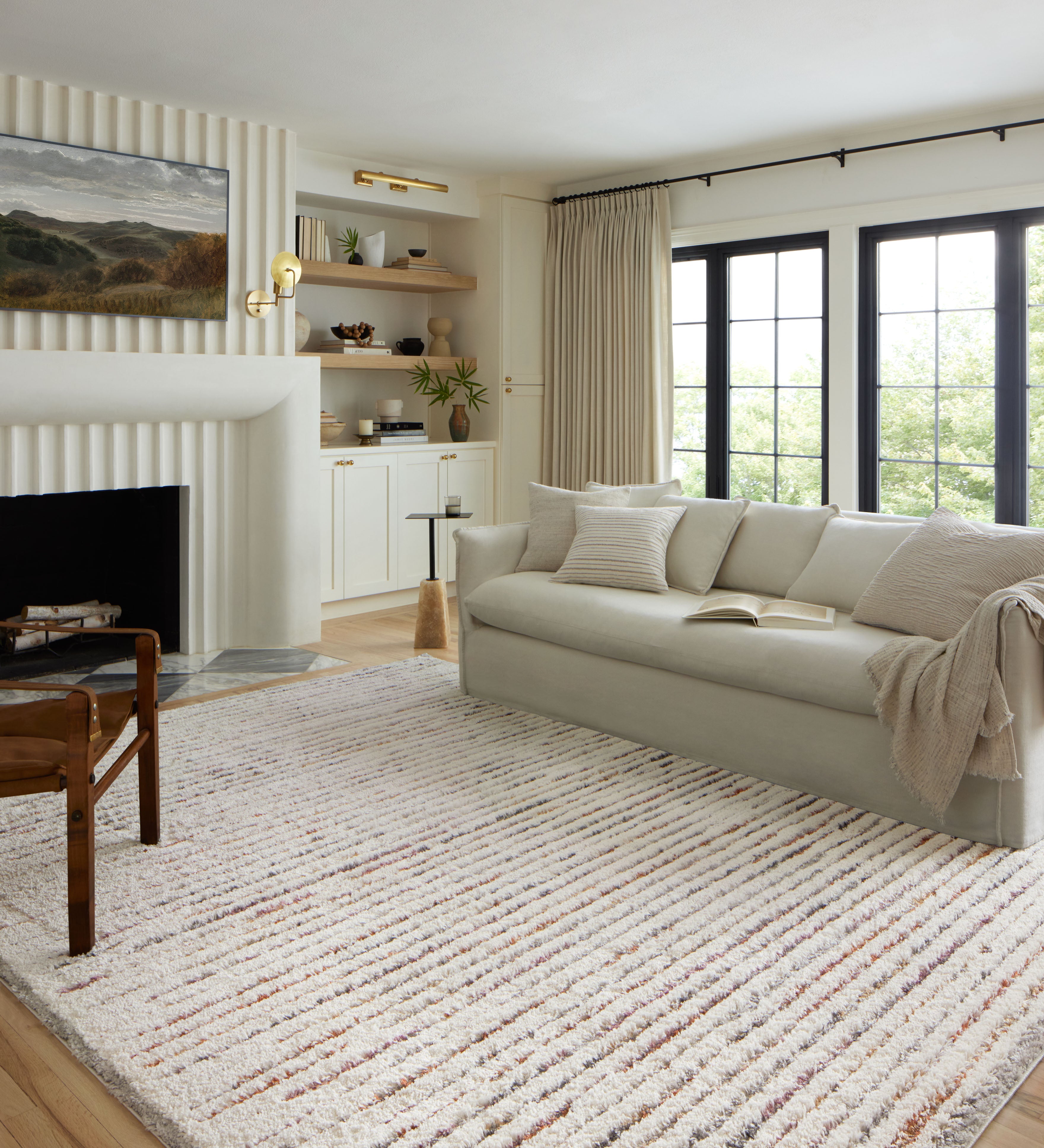 Loloi Levitt Shag Ivory / Multi Rug 0-RUGS-patterned Loloi