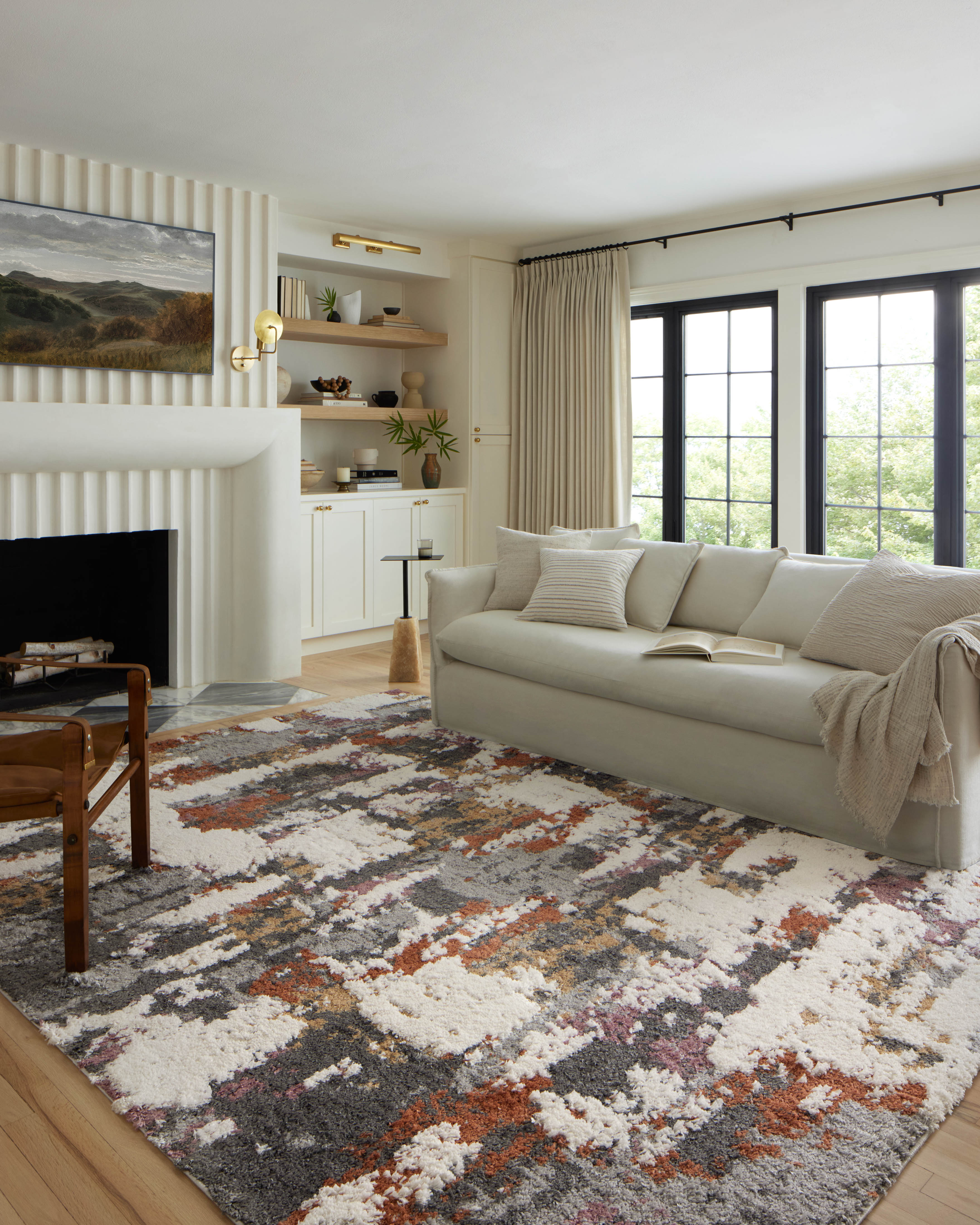 Loloi Levitt Shag Grey / Multi Rug RUGS - synthetic Loloi