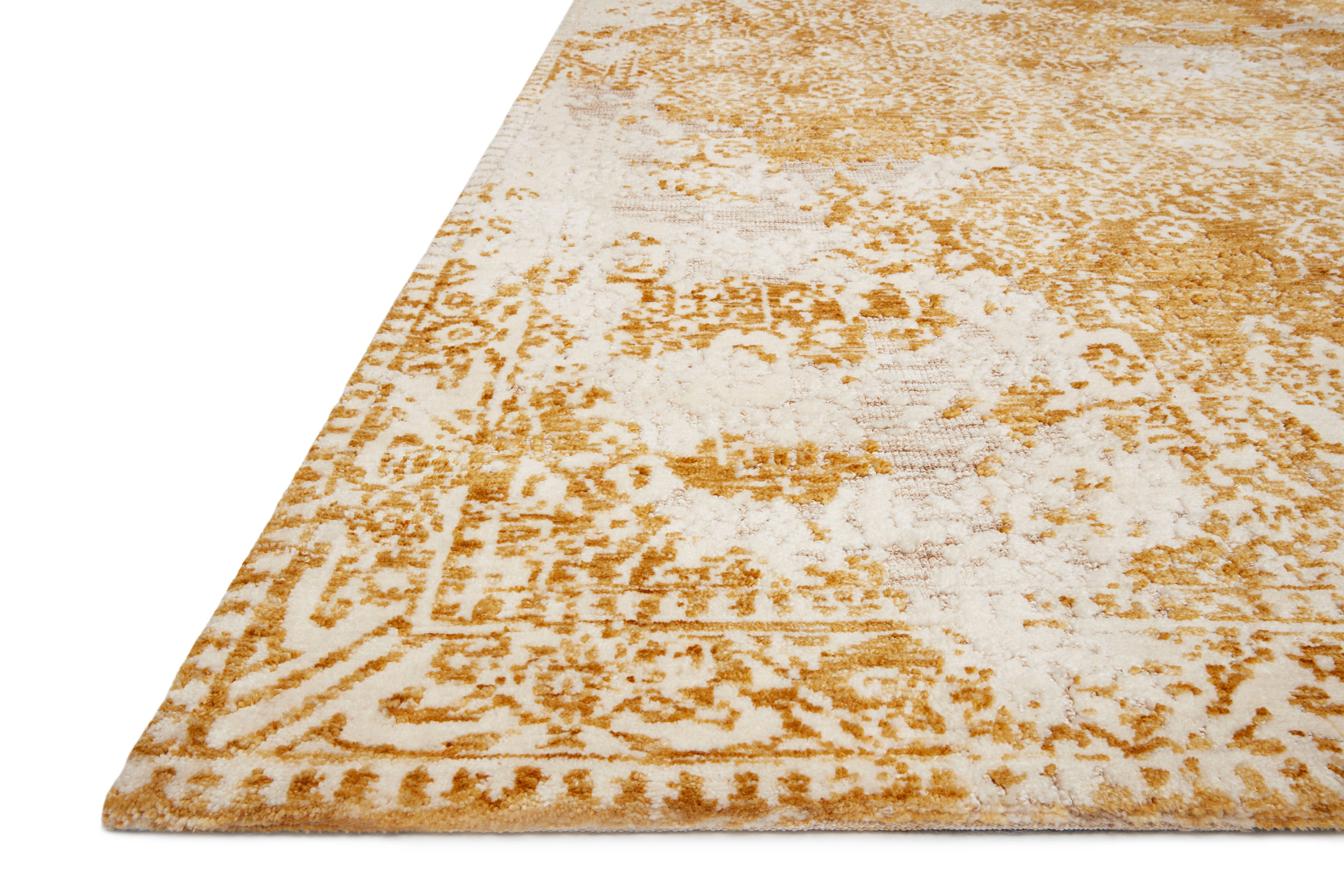 Magnolia Home By Joanna Gaines x Loloi Lindsay Gold / Antique White Rug RUGS - synthetic Loloi