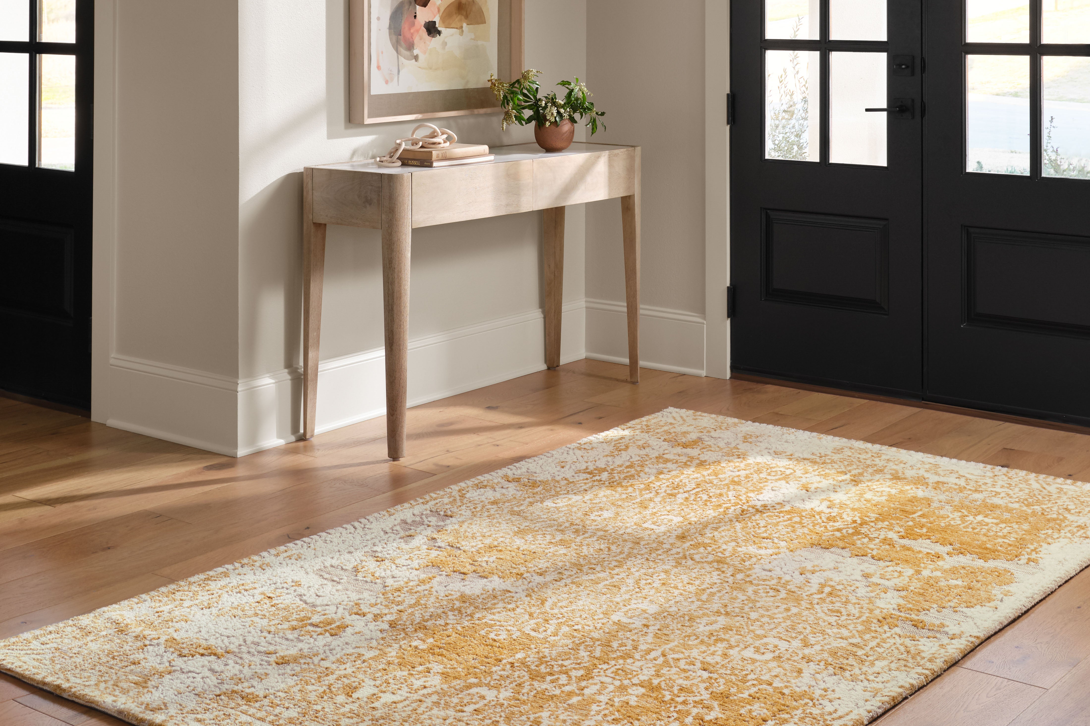 Magnolia Home By Joanna Gaines x Loloi Lindsay Gold / Antique White Rug RUGS - synthetic Loloi