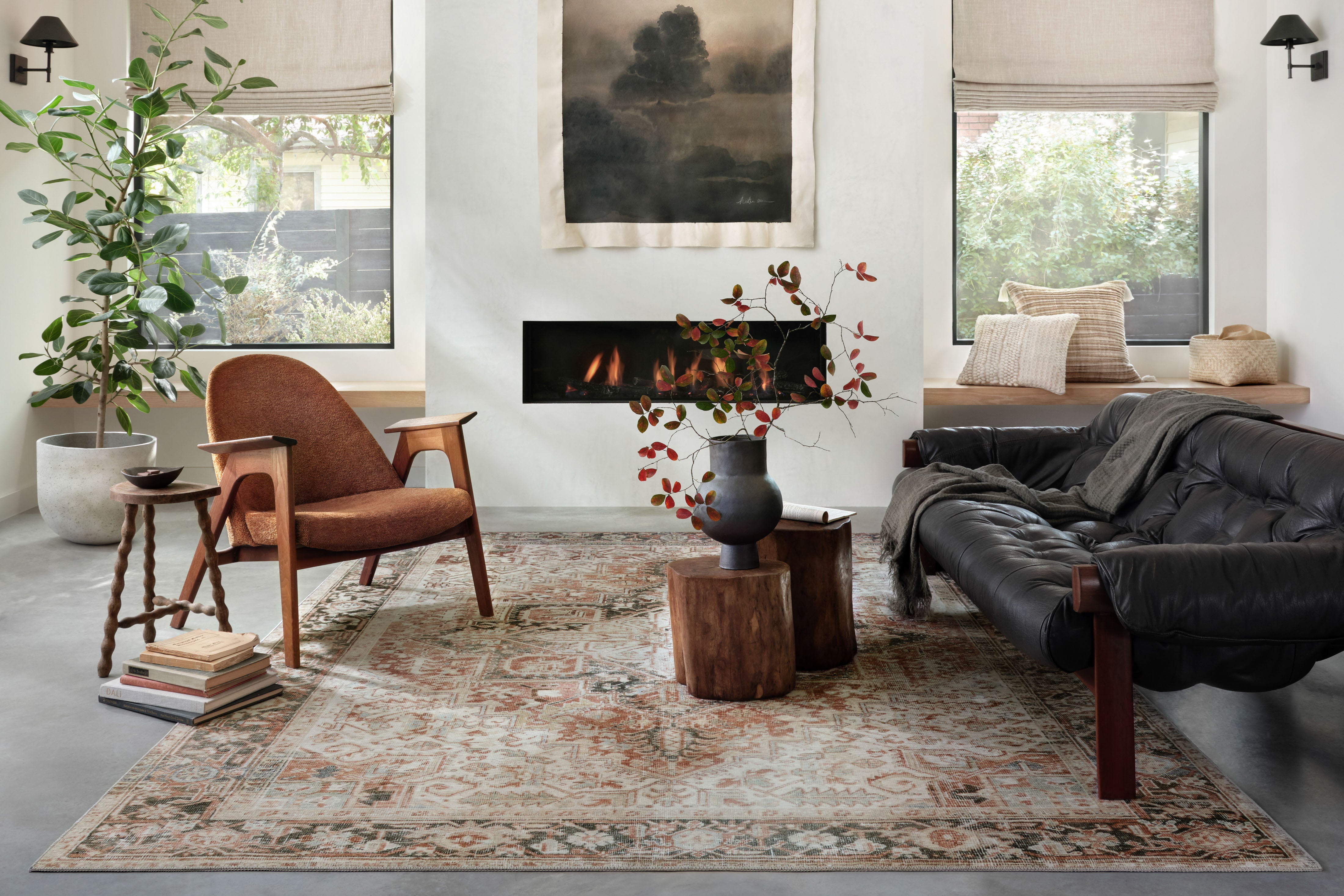 Loloi Lenna Rust / Charcoal Rug 2 - RUGS - patterned Loloi