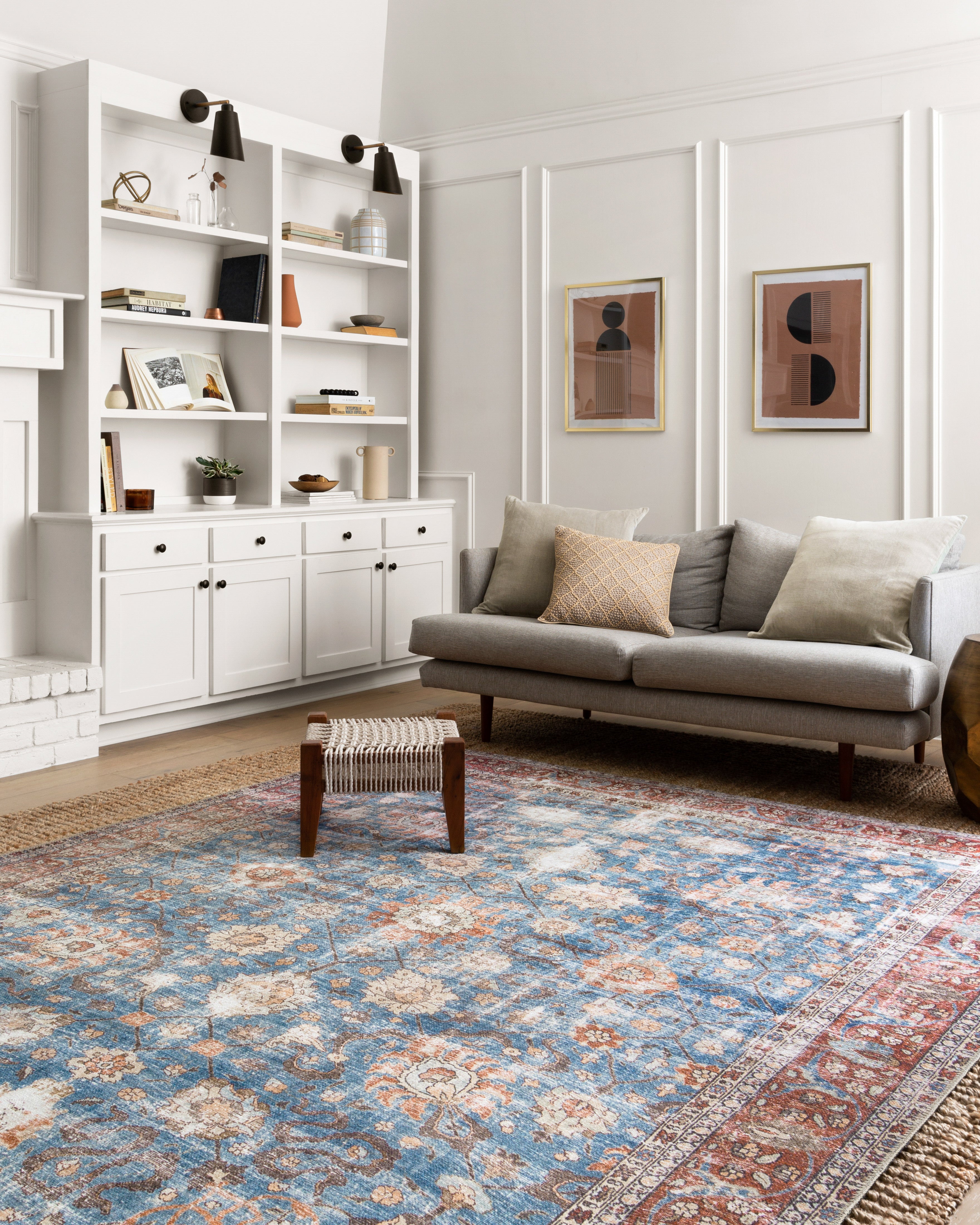 Loloi Loren Blue / Brick Rug RUGS - synthetic Loloi