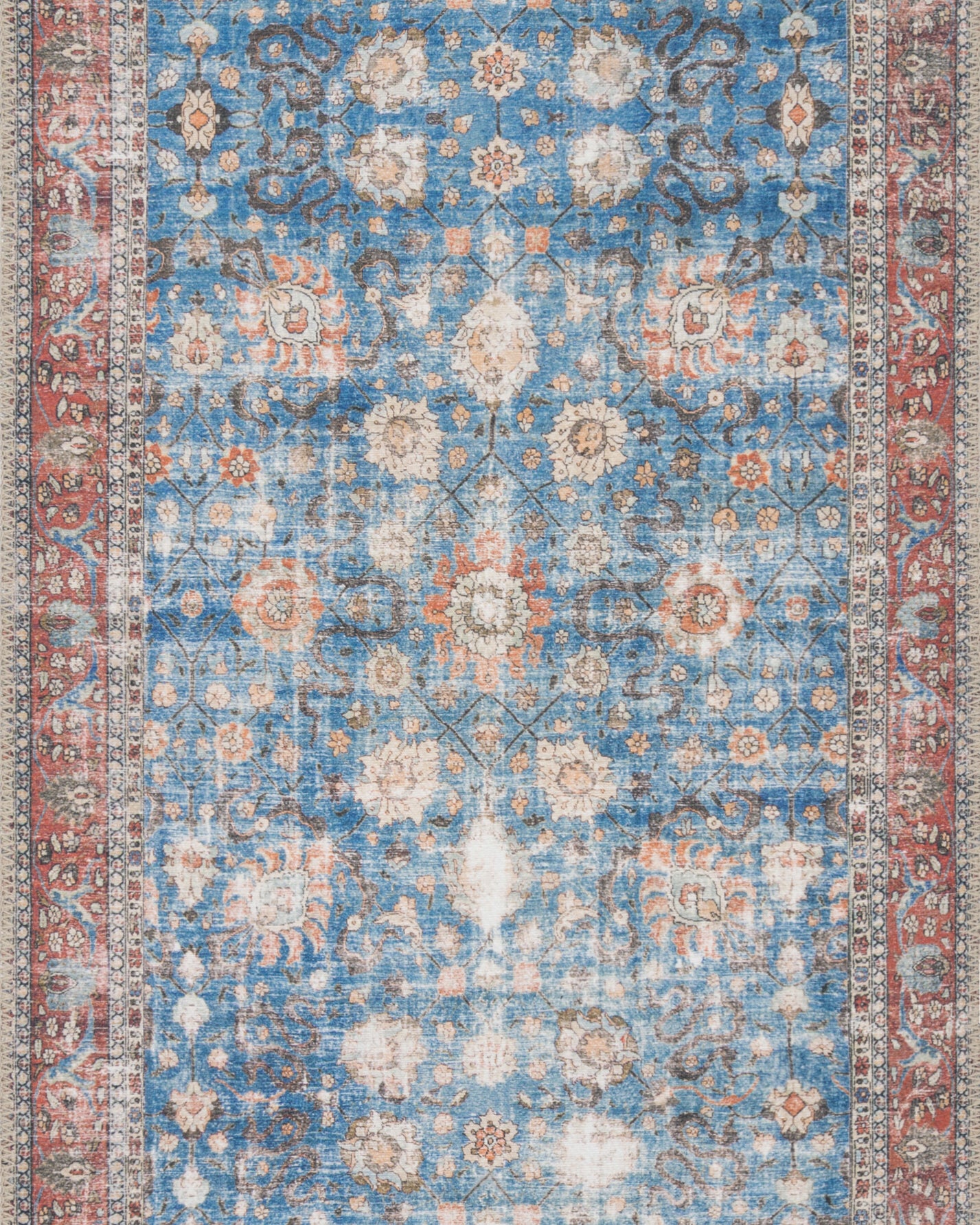 Loloi Loren Blue / Brick Rug RUGS - synthetic Loloi