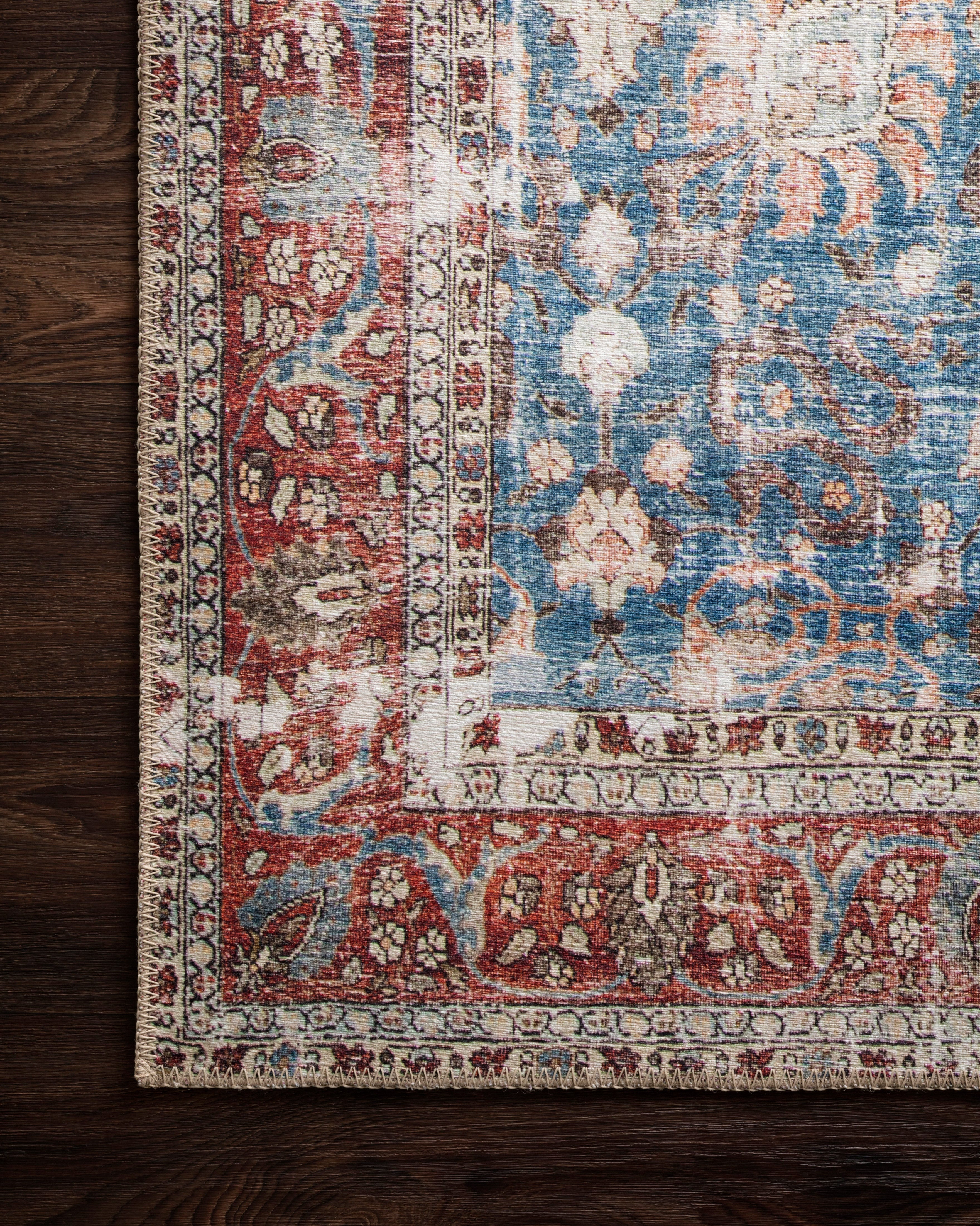Loloi Loren Blue / Brick Rug RUGS - synthetic Loloi
