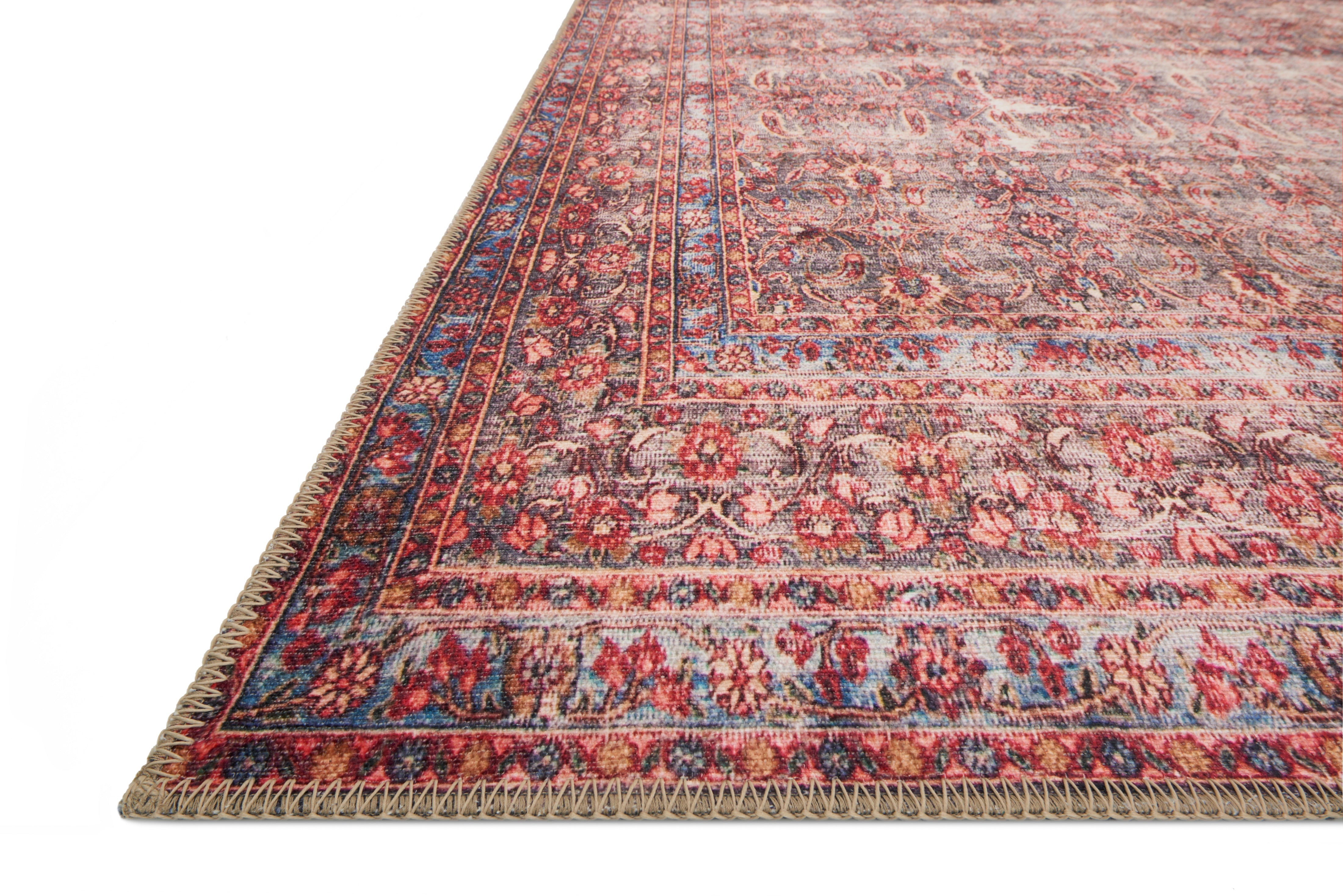 Loloi Loren Eggplant / Crimson Rug RUGS - synthetic Loloi