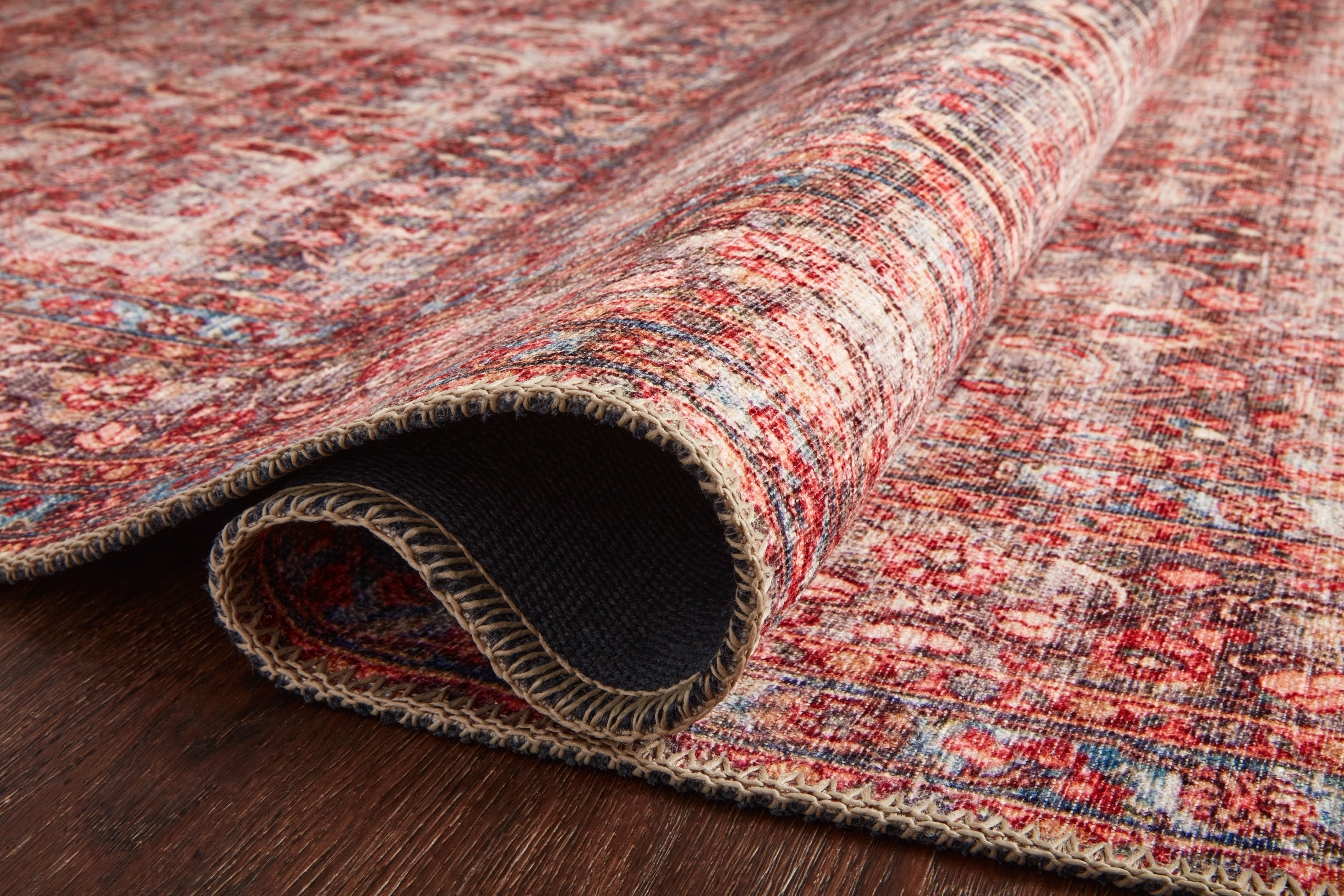 Loloi Loren Eggplant / Crimson Rug RUGS - synthetic Loloi