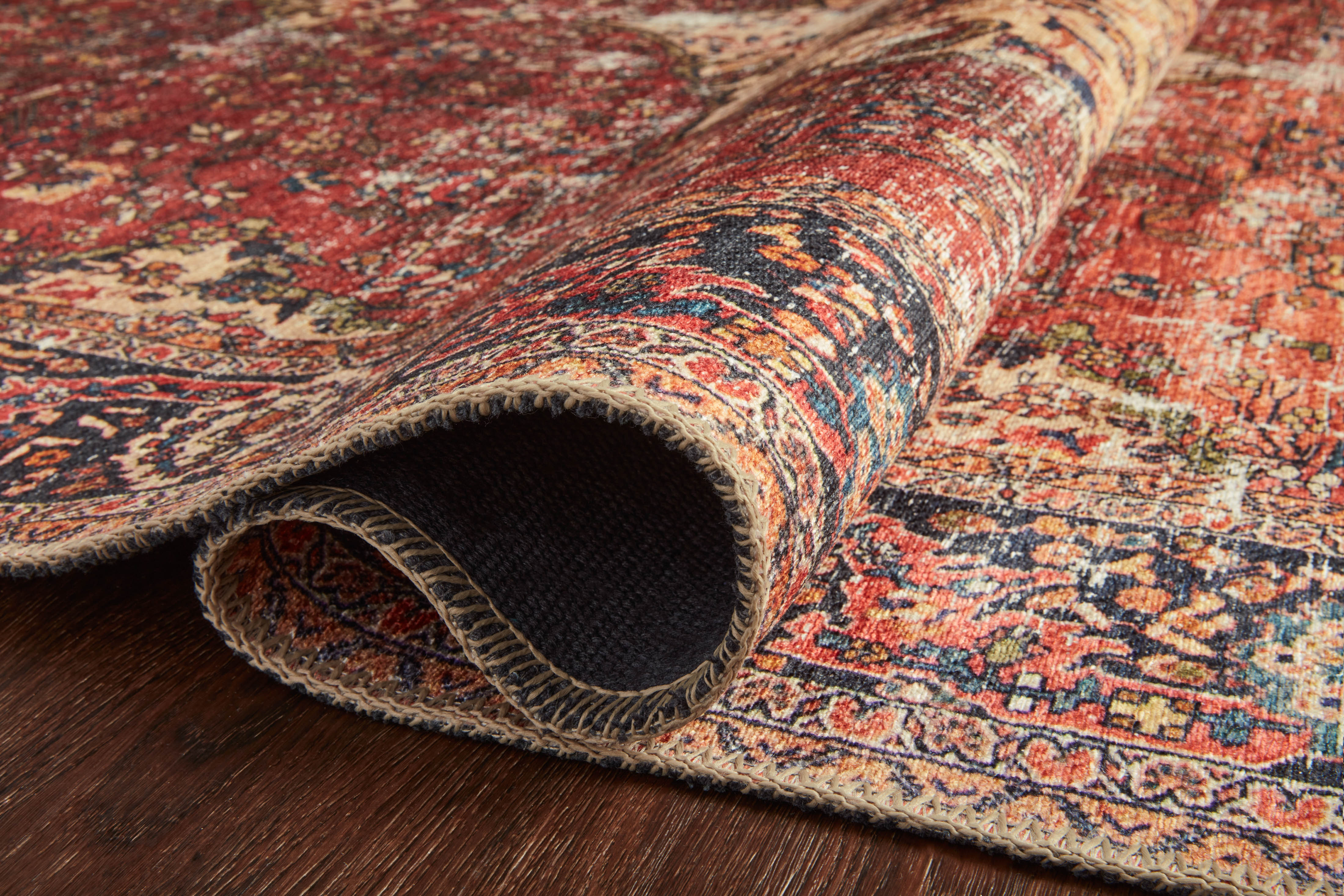 Loloi Loren Red / Navy Rug RUGS - synthetic Loloi
