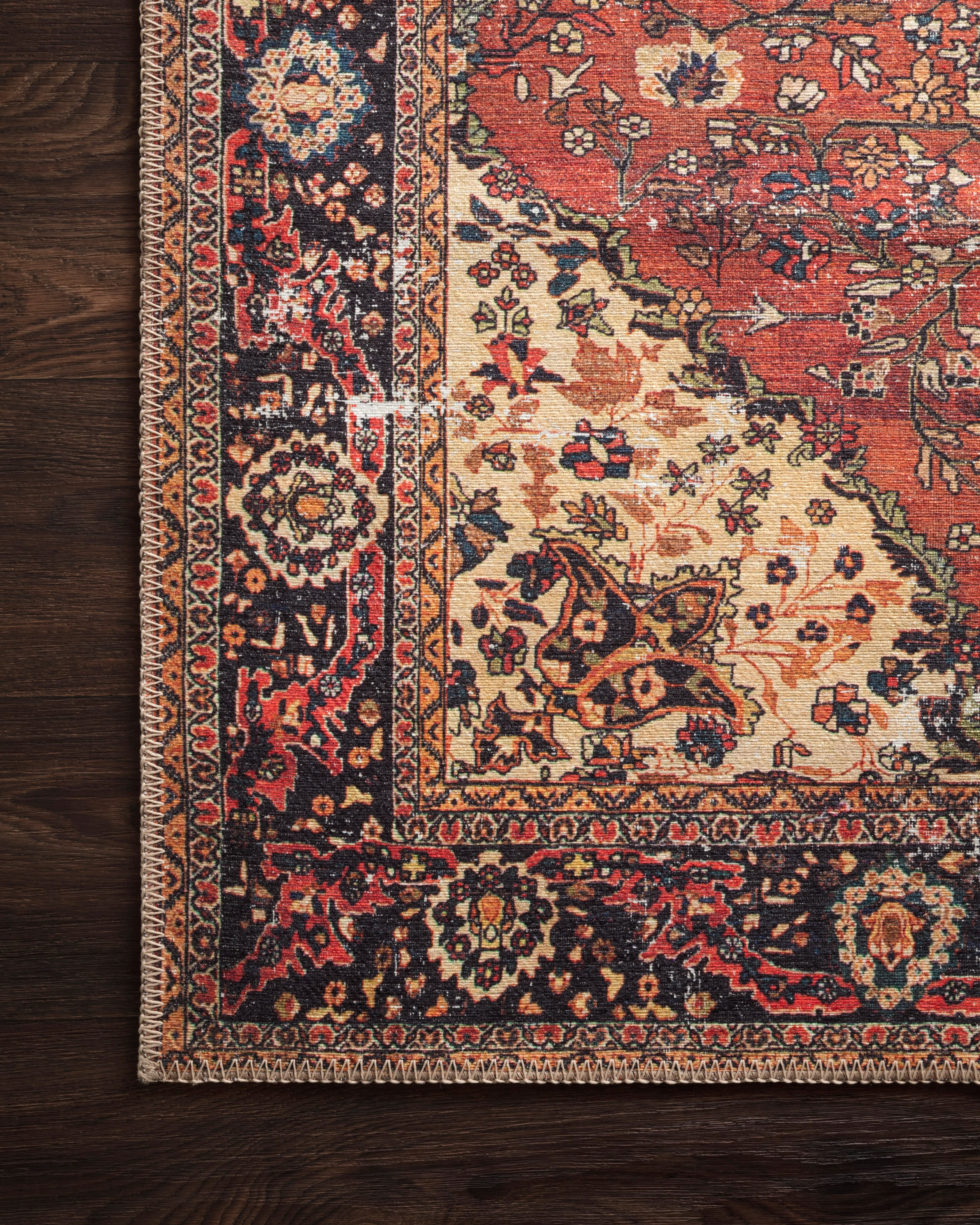Loloi Loren Red / Navy Rug RUGS - synthetic Loloi