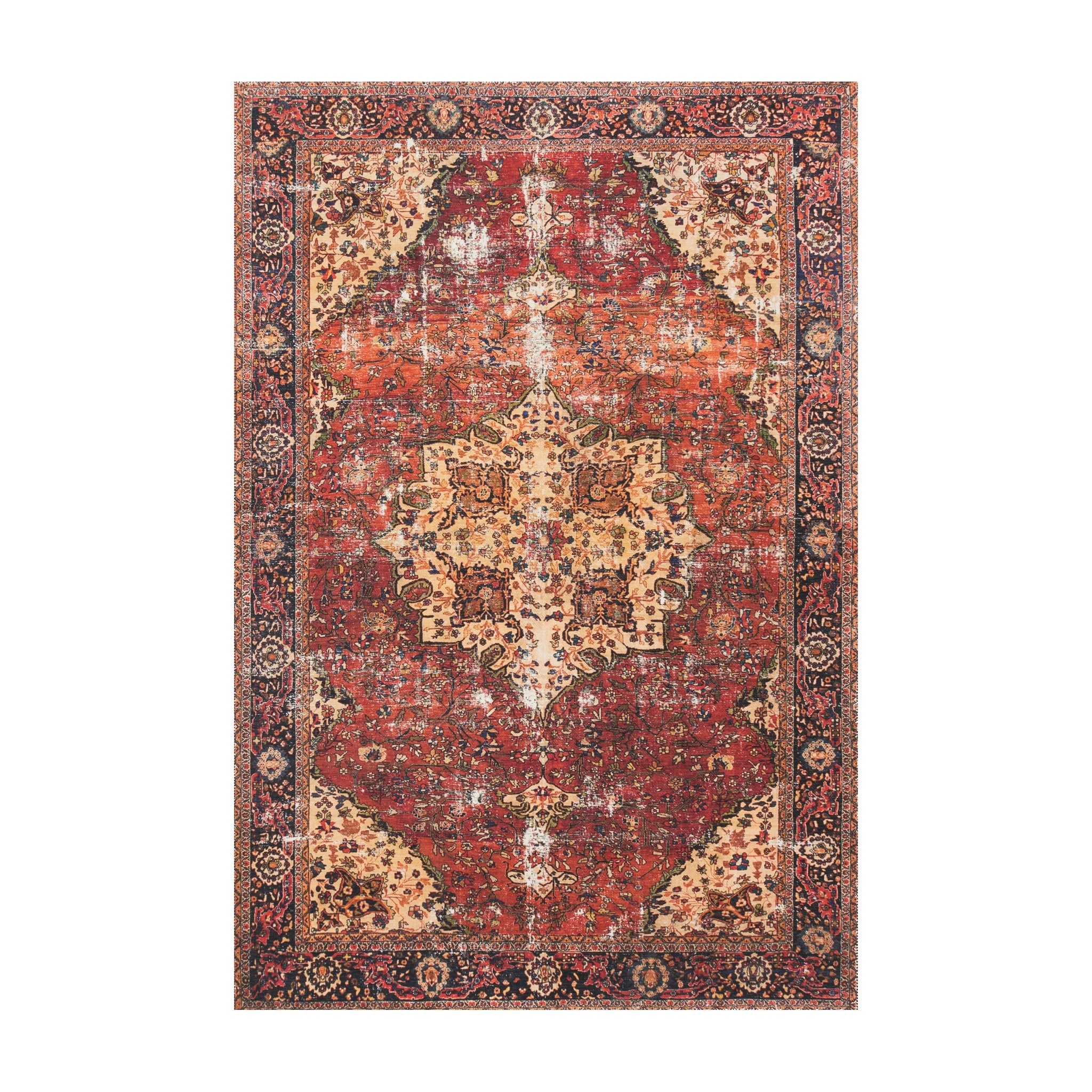 Loloi Loren Red / Navy Rug RUGS - synthetic Loloi 18" x 18"