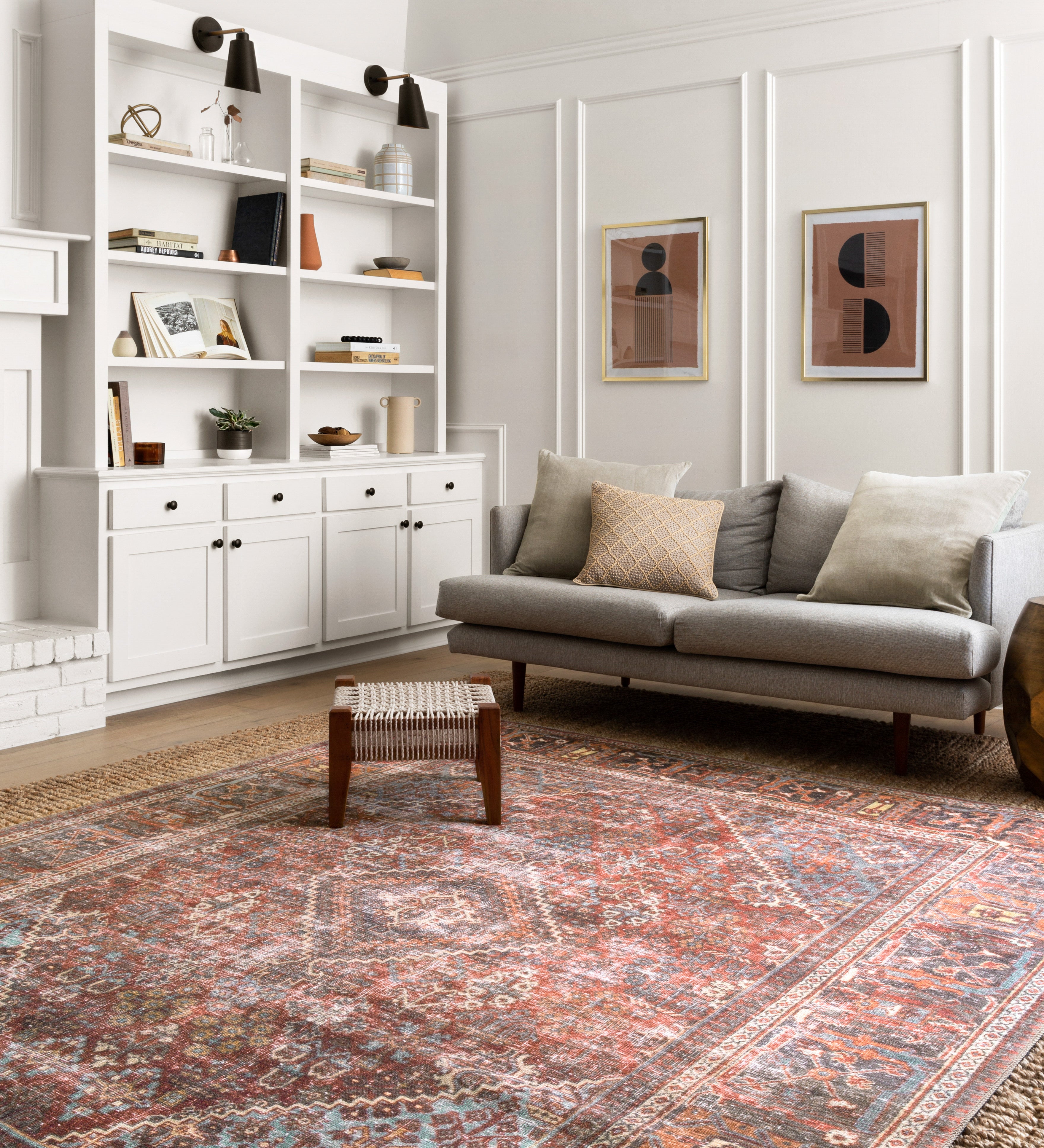 Loloi Loren Brick / Midnight Rug 2-RUGS-patterned Loloi