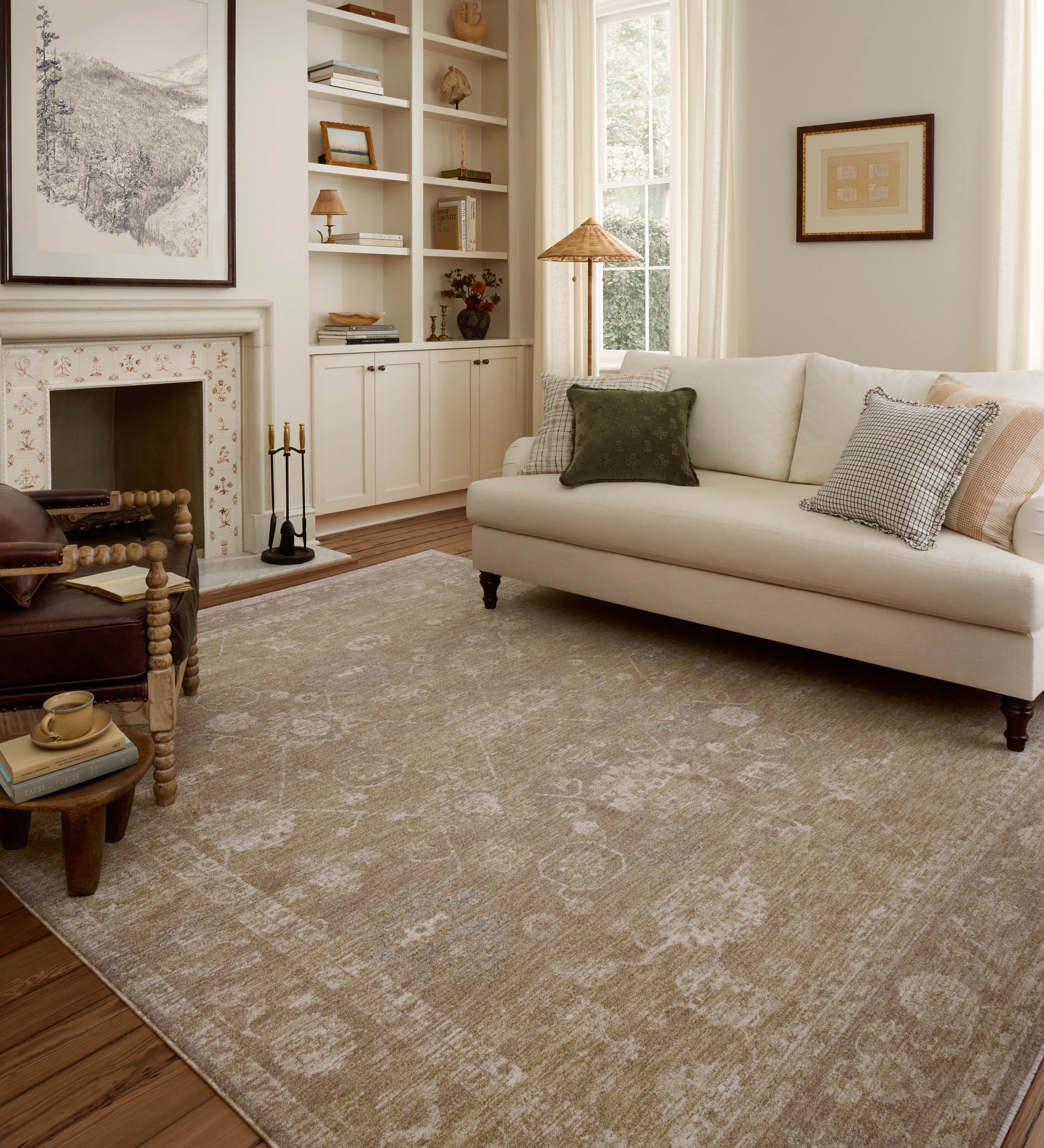 Chris Loves Julia x Loloi Louisa Taupe / Gold Rug RUGS - vintage inspired Loloi