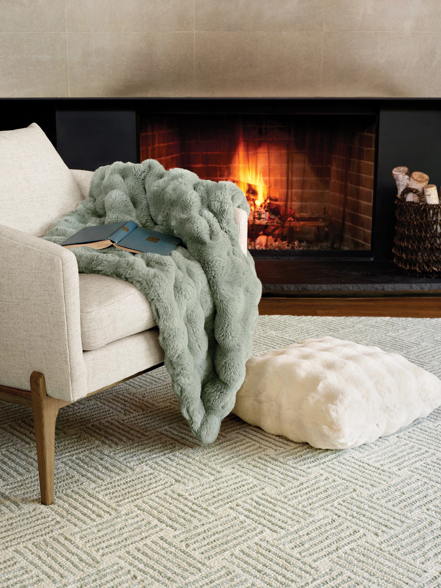 Layers Desert Sage Hooked Wool Rug- Rug & Weave