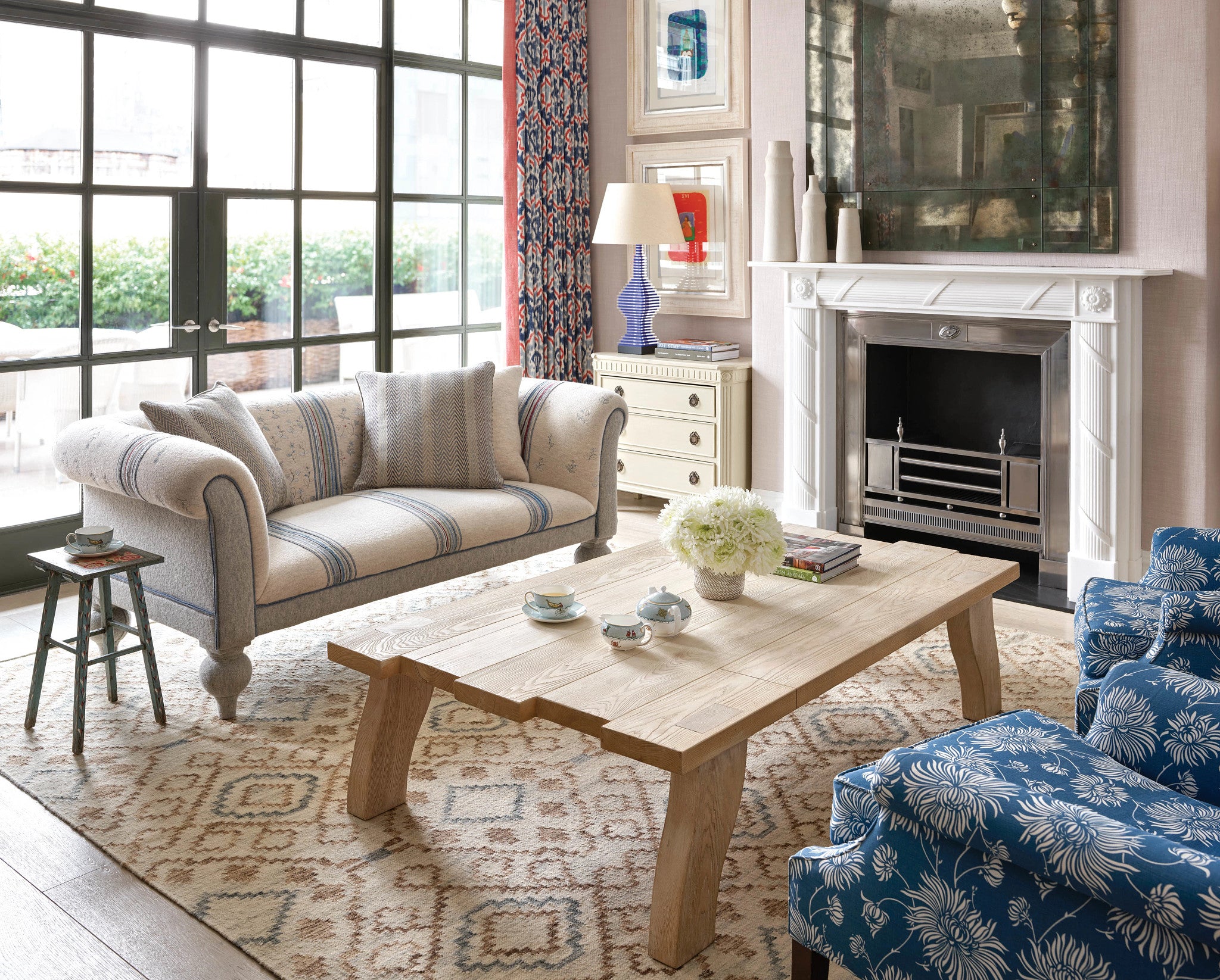 Jelly Roll Sky Handwoven Wool Rug-Rug & Weave