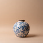 Blue Floral Terracotta Vase vase Creative Co-op (DYA)