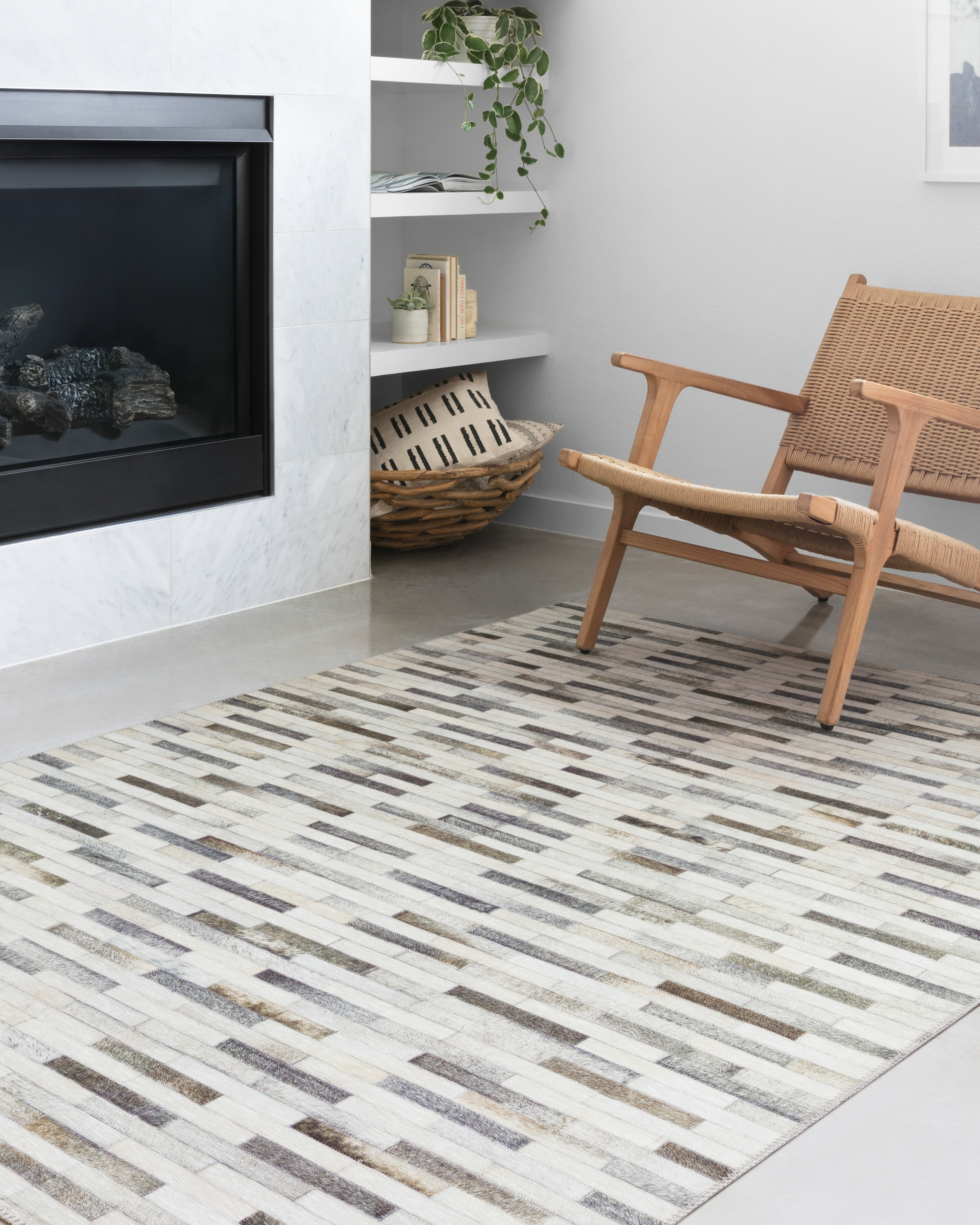Loloi Maddox Ivory / Grey Rug RUGS - synthetic Loloi