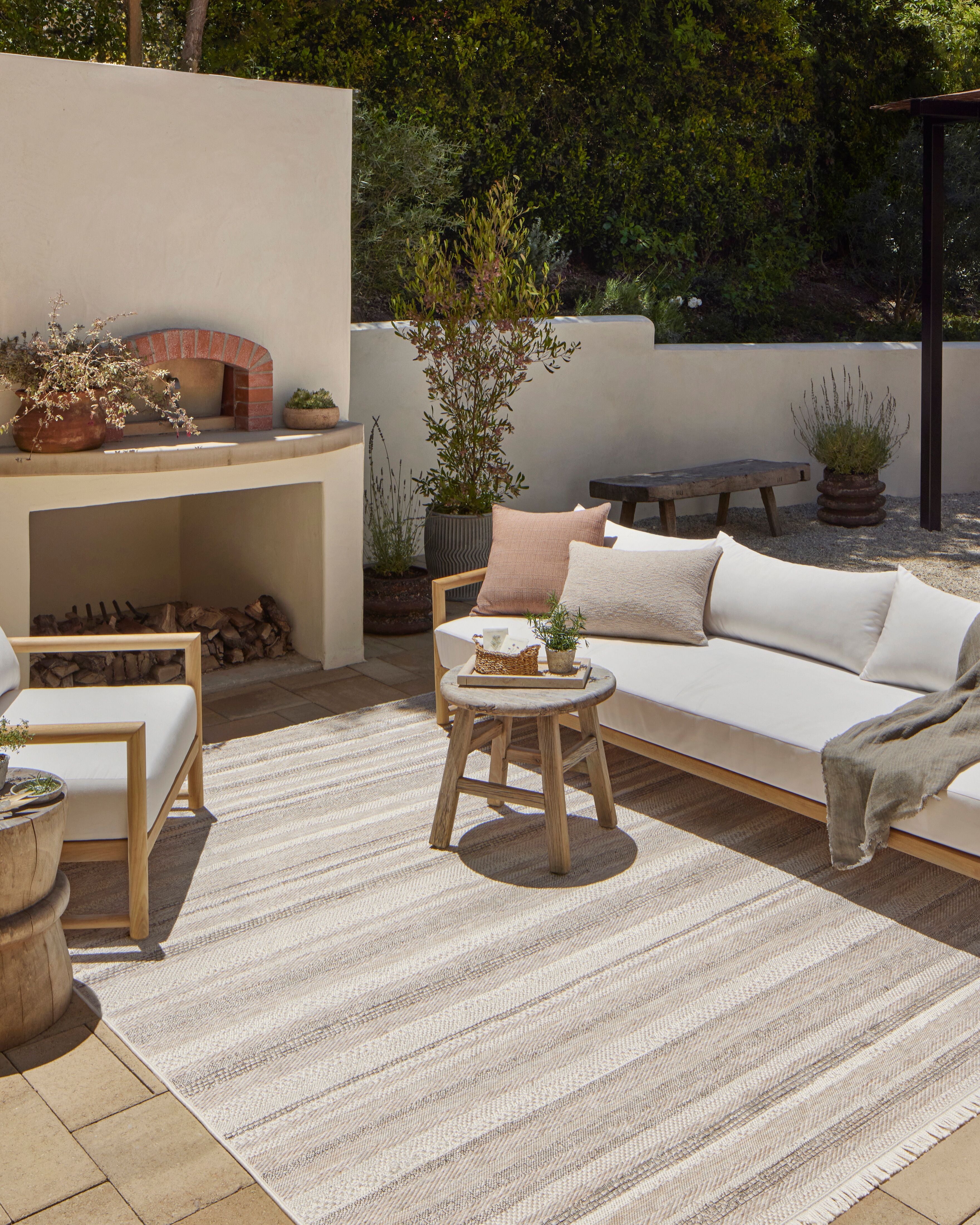 Amber Lewis x Loloi Malibu Ivory / Dove Rug No. 01 5-Rugs - indoor/outdoor Loloi