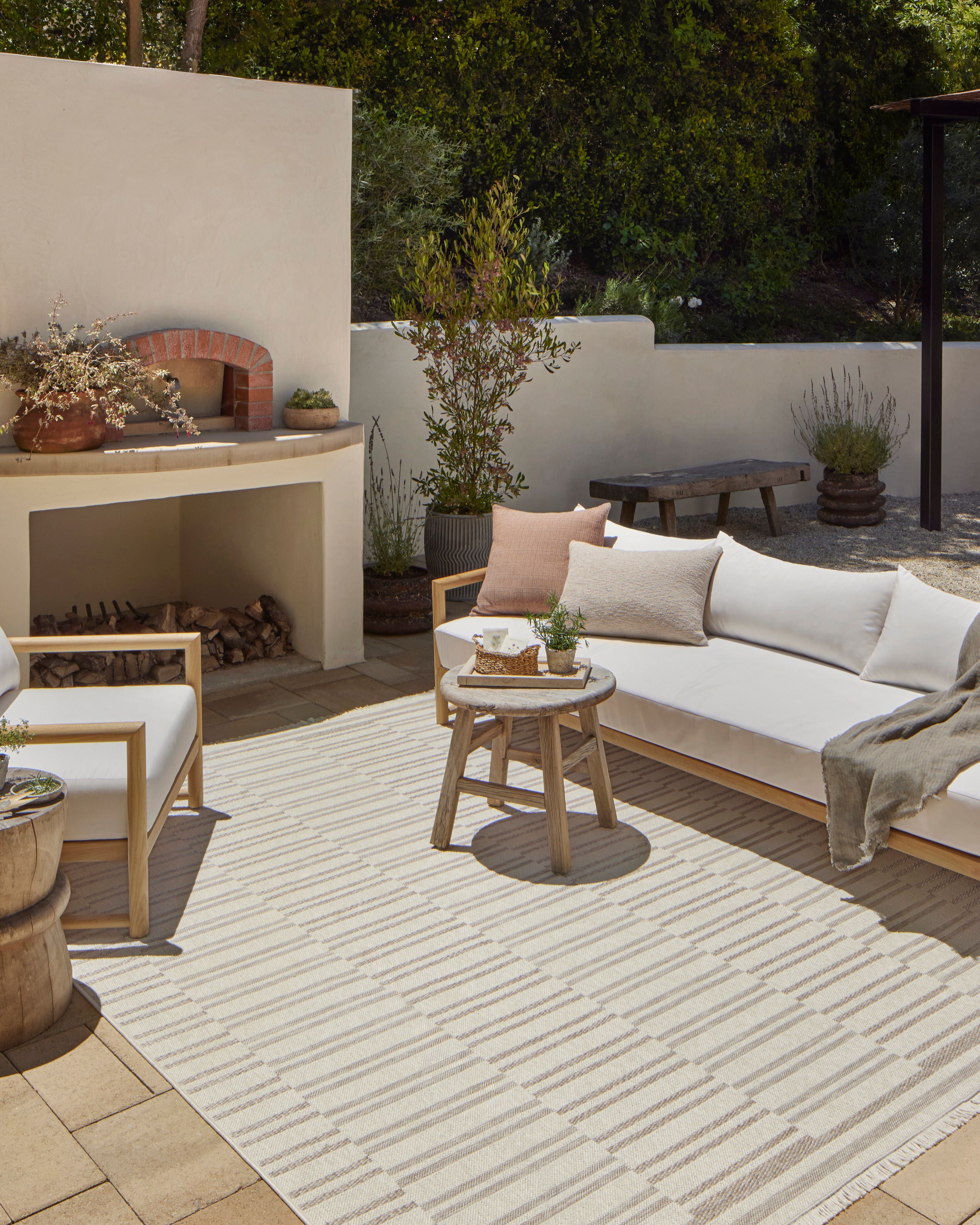 Amber Lewis x Loloi Malibu Ivory / Dove Rug No. 04 5-Rugs - indoor/outdoor Loloi