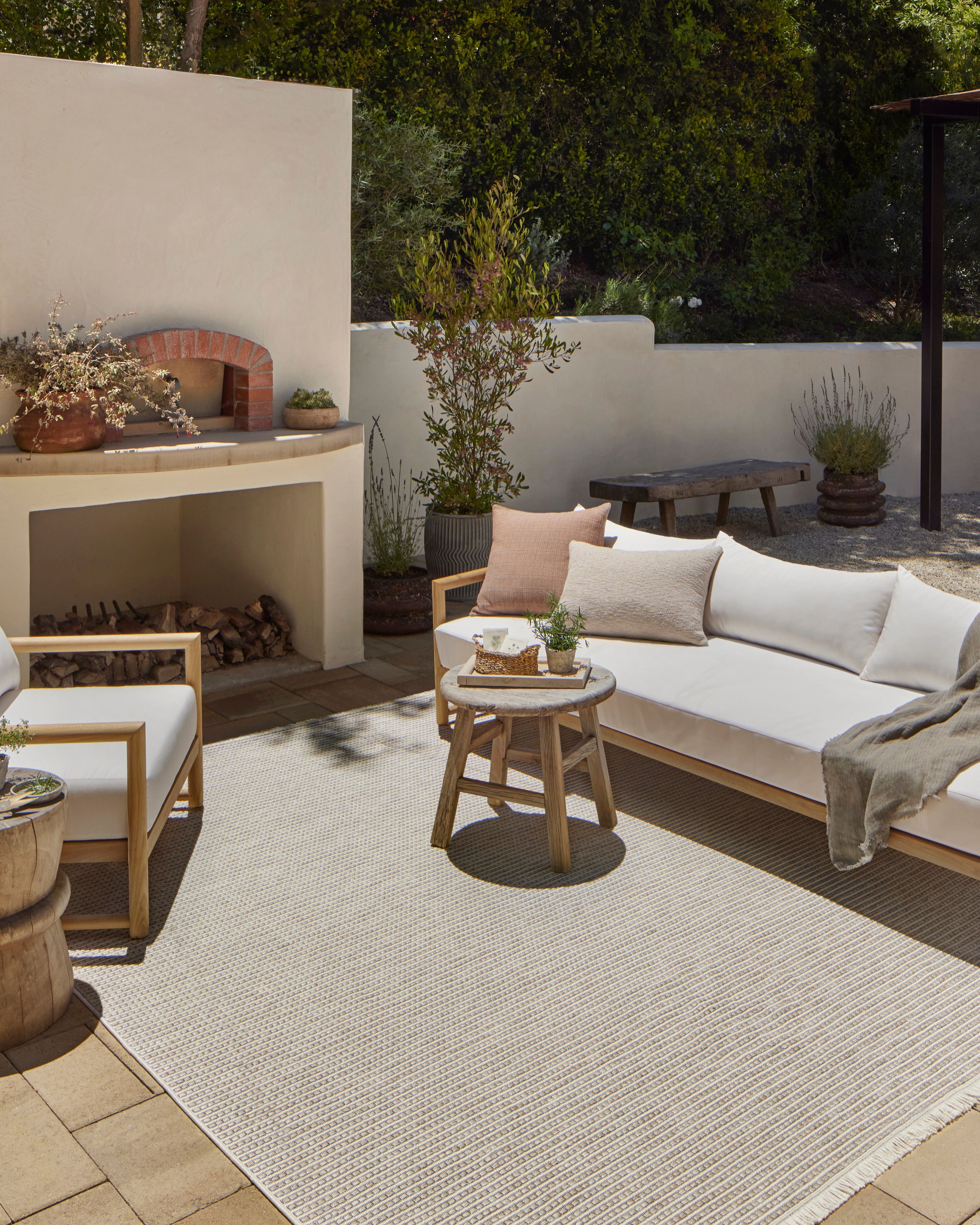 Amber Lewis x Loloi Malibu Ivory / Dove Rug No. 05 5-Rugs - indoor/outdoor Loloi