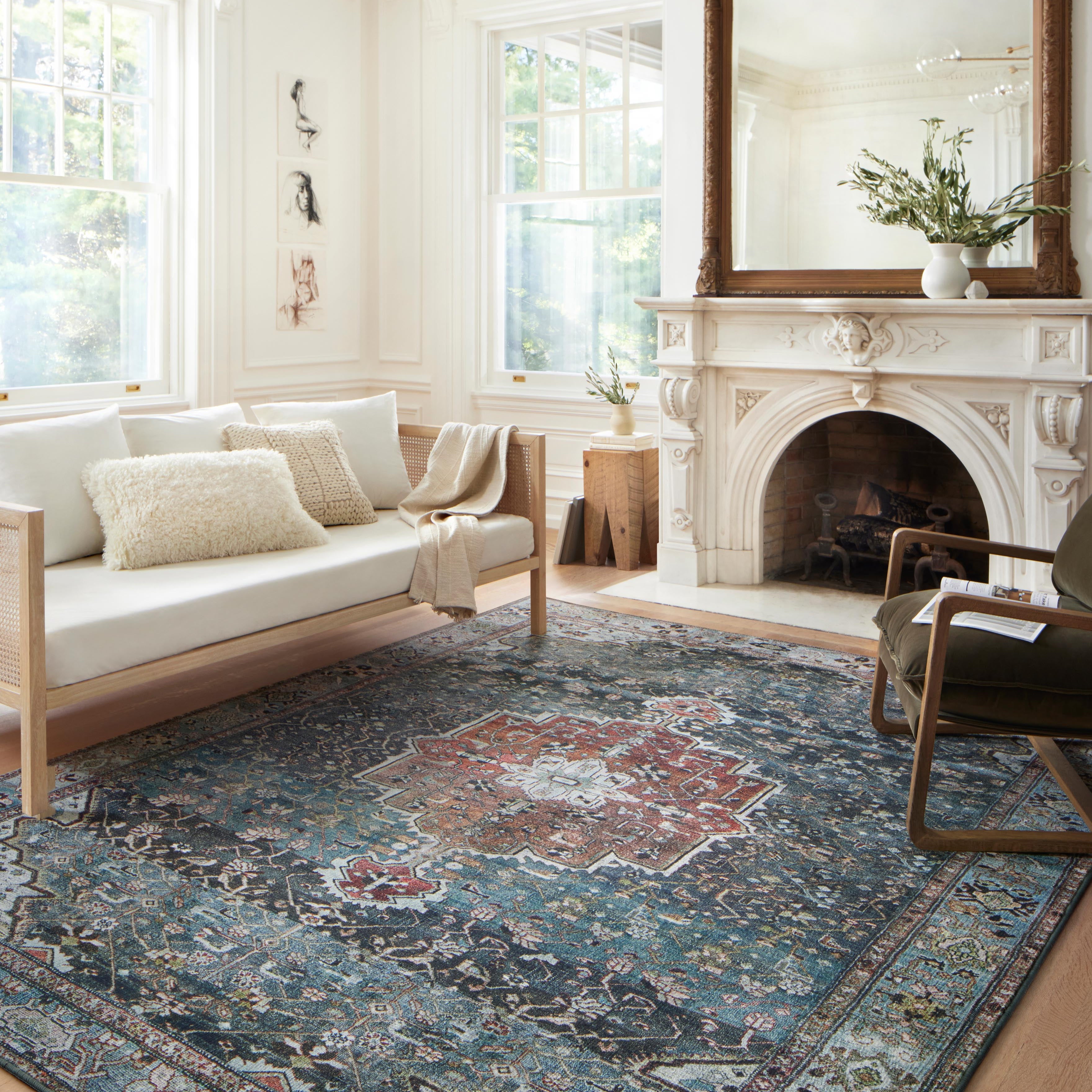 Loloi Margot Ocean/Brick Rug 1-patterned rugs Loloi