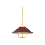 Clivedon Chandelier LIGHTING - chandelier Hudson Valley Lighting Aged Brass/ Soft Crimson