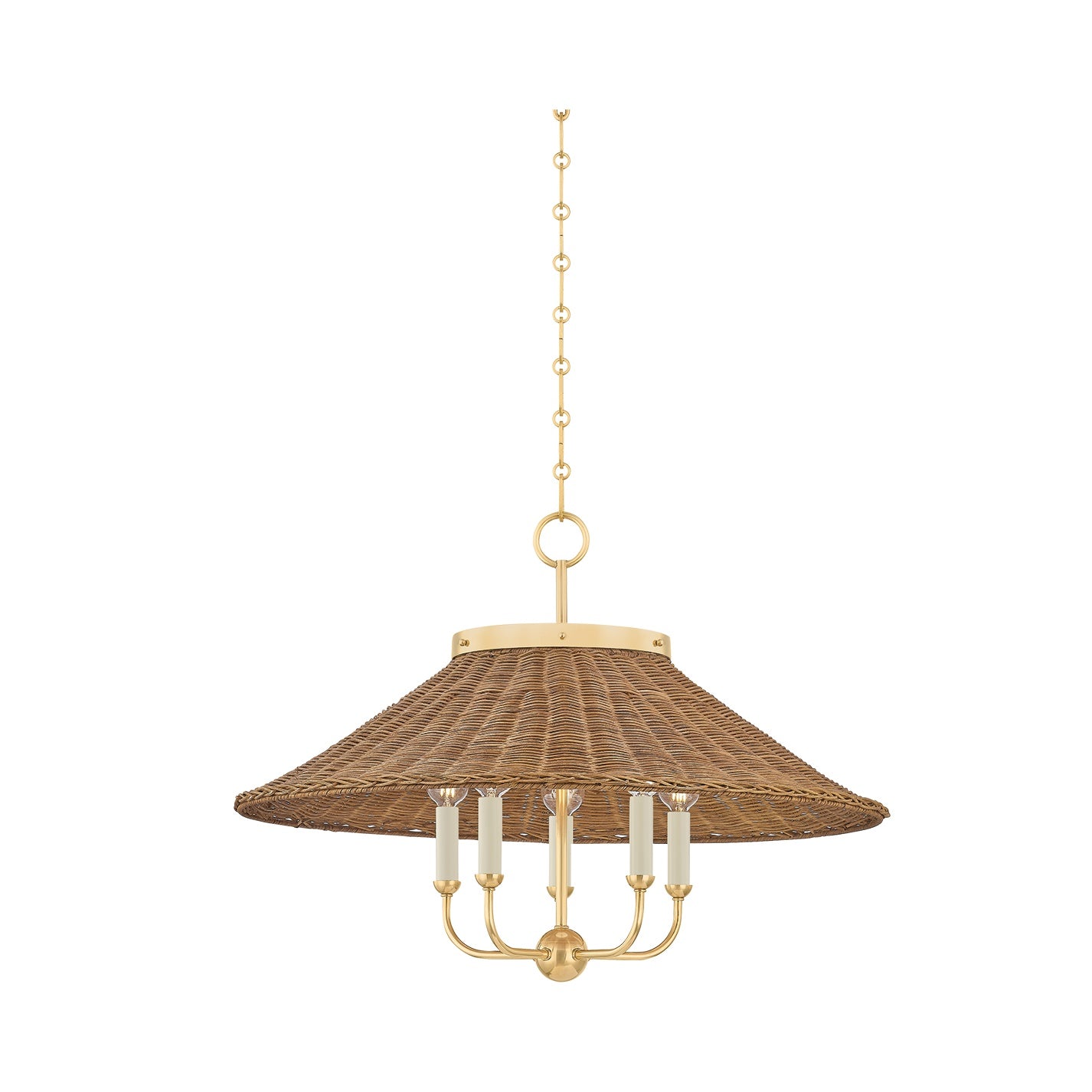 Kensington Chandelier, Aged Brass