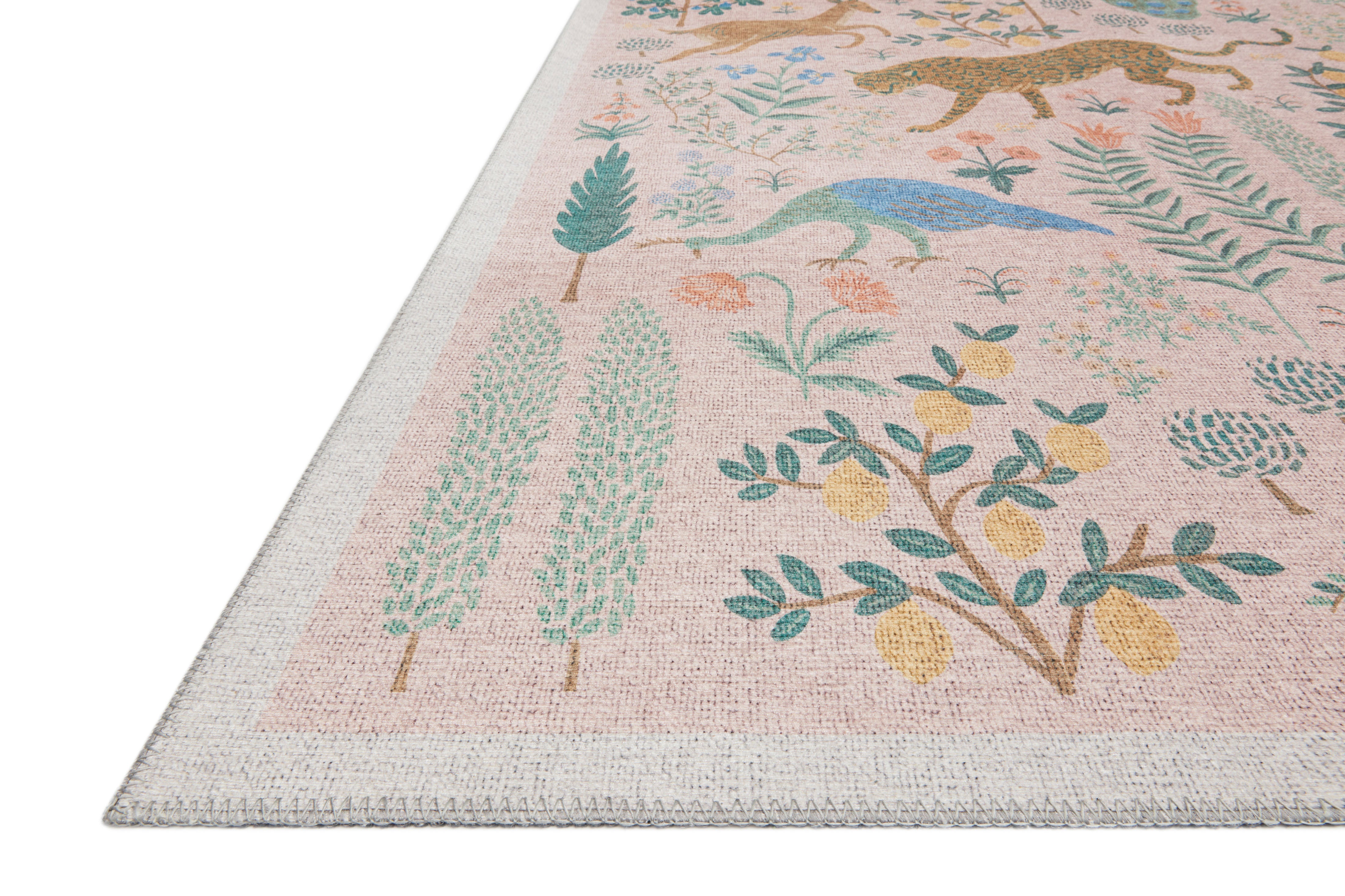 Rifle Paper Co. X Loloi/ Menagerie Les Fauves Blush Rug 2 - RUGS - patterned Loloi
