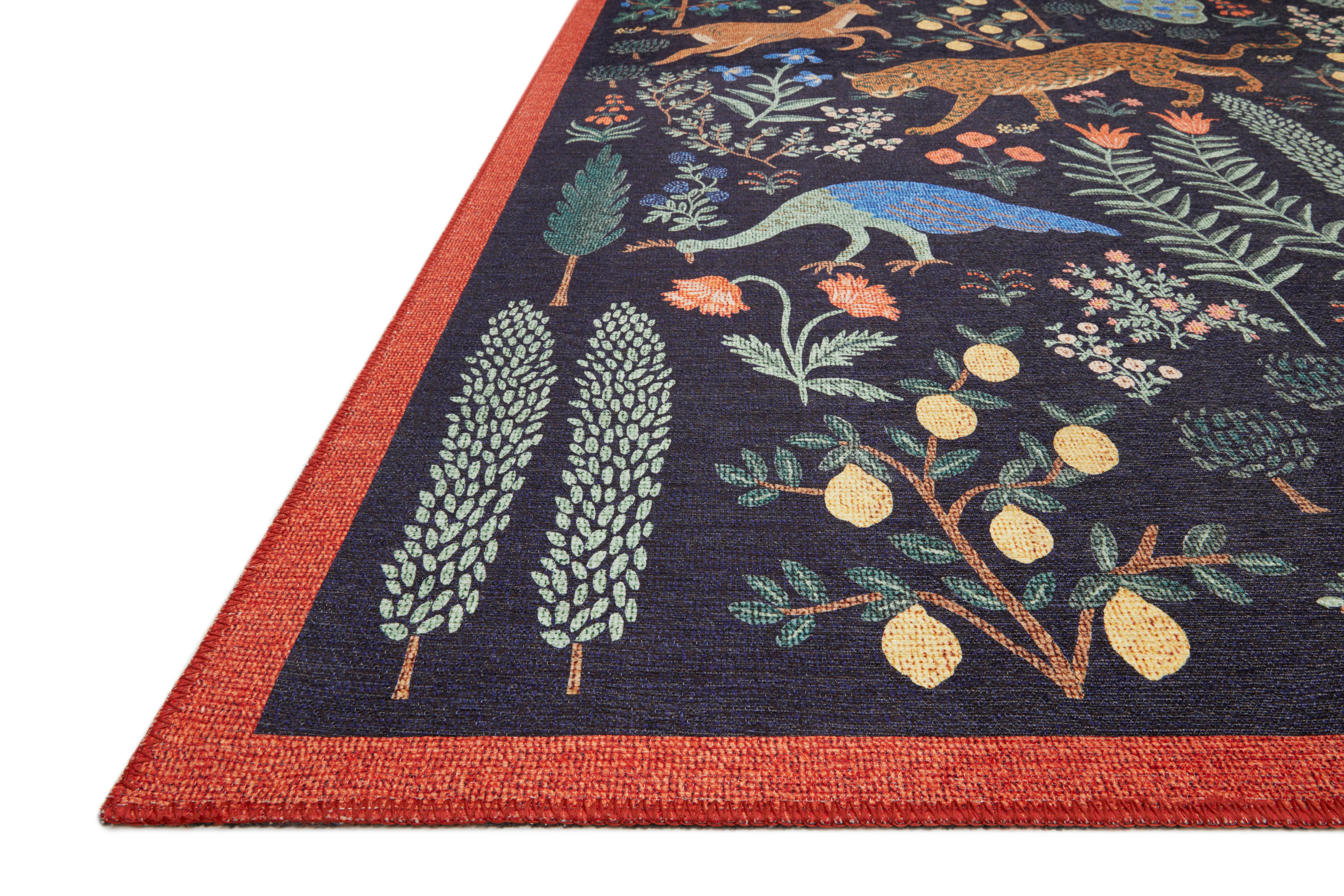 Rifle Paper Co. x Loloi Menagerie Black Rug No.2 RUGS - synthetic Loloi 18" x 18"