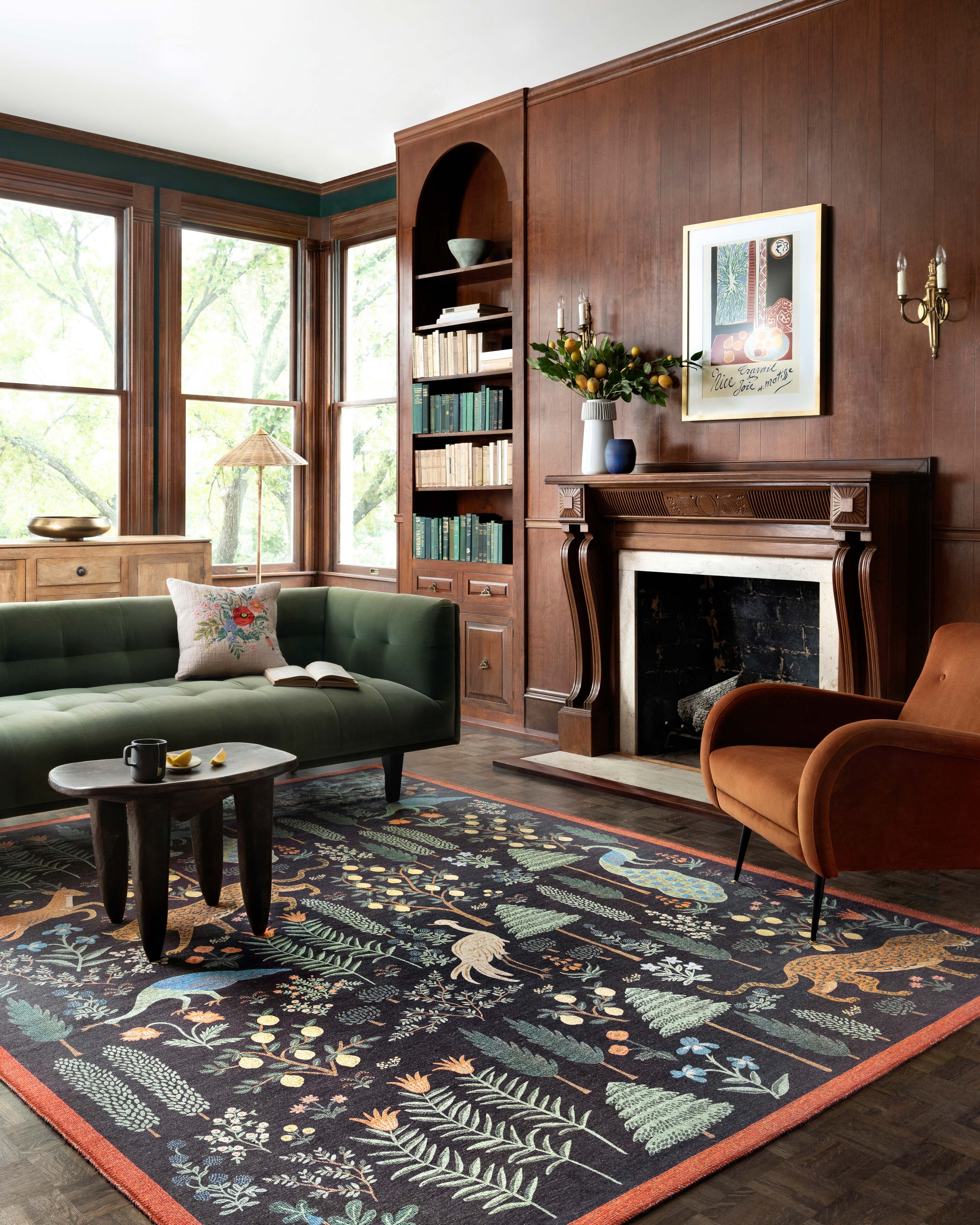 Rifle Paper Co. x Loloi Menagerie Black Rug No.2 RUGS - synthetic Loloi 18" x 18"