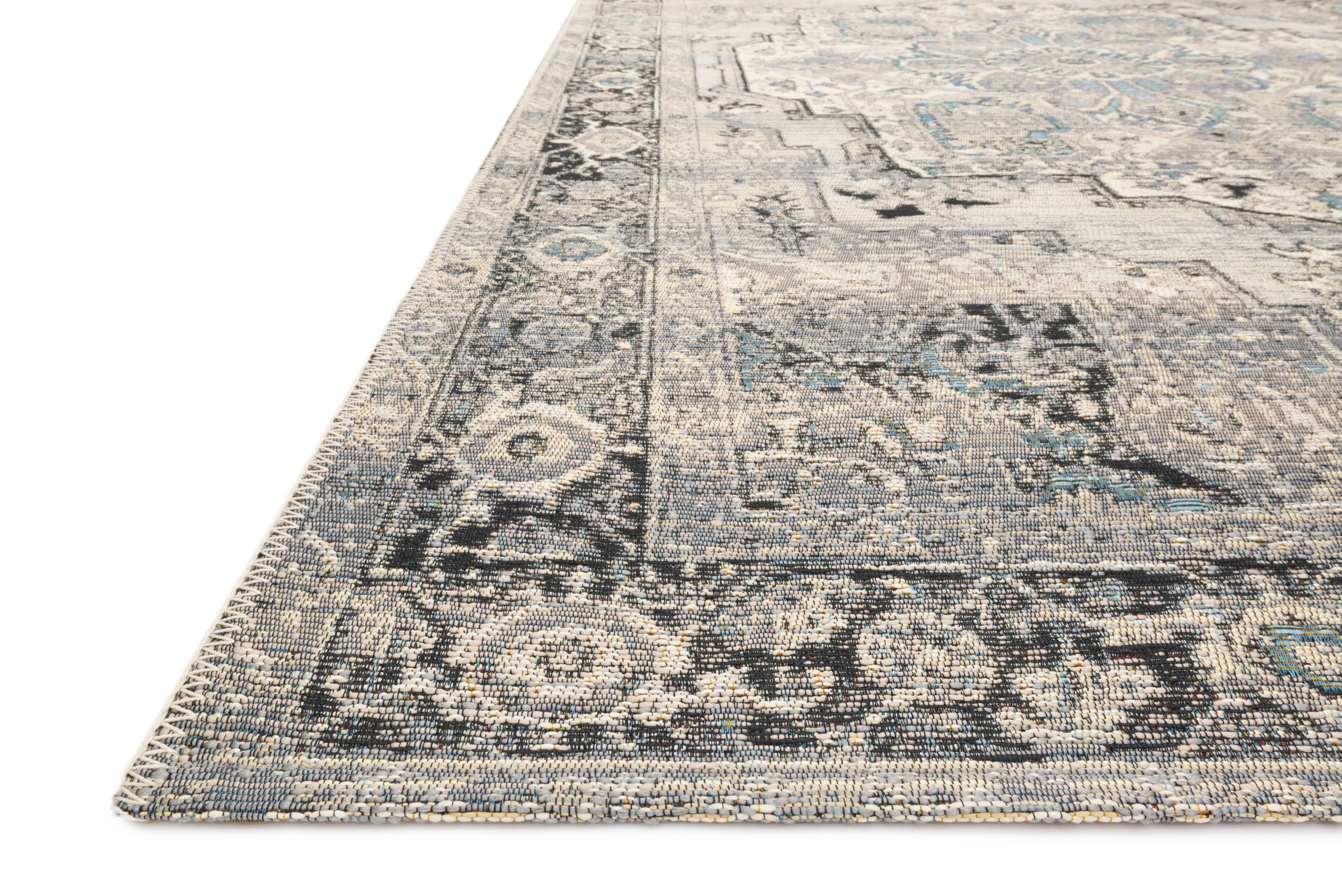 Loloi Mika Grey / Blue Rug RUGS - synthetic Loloi