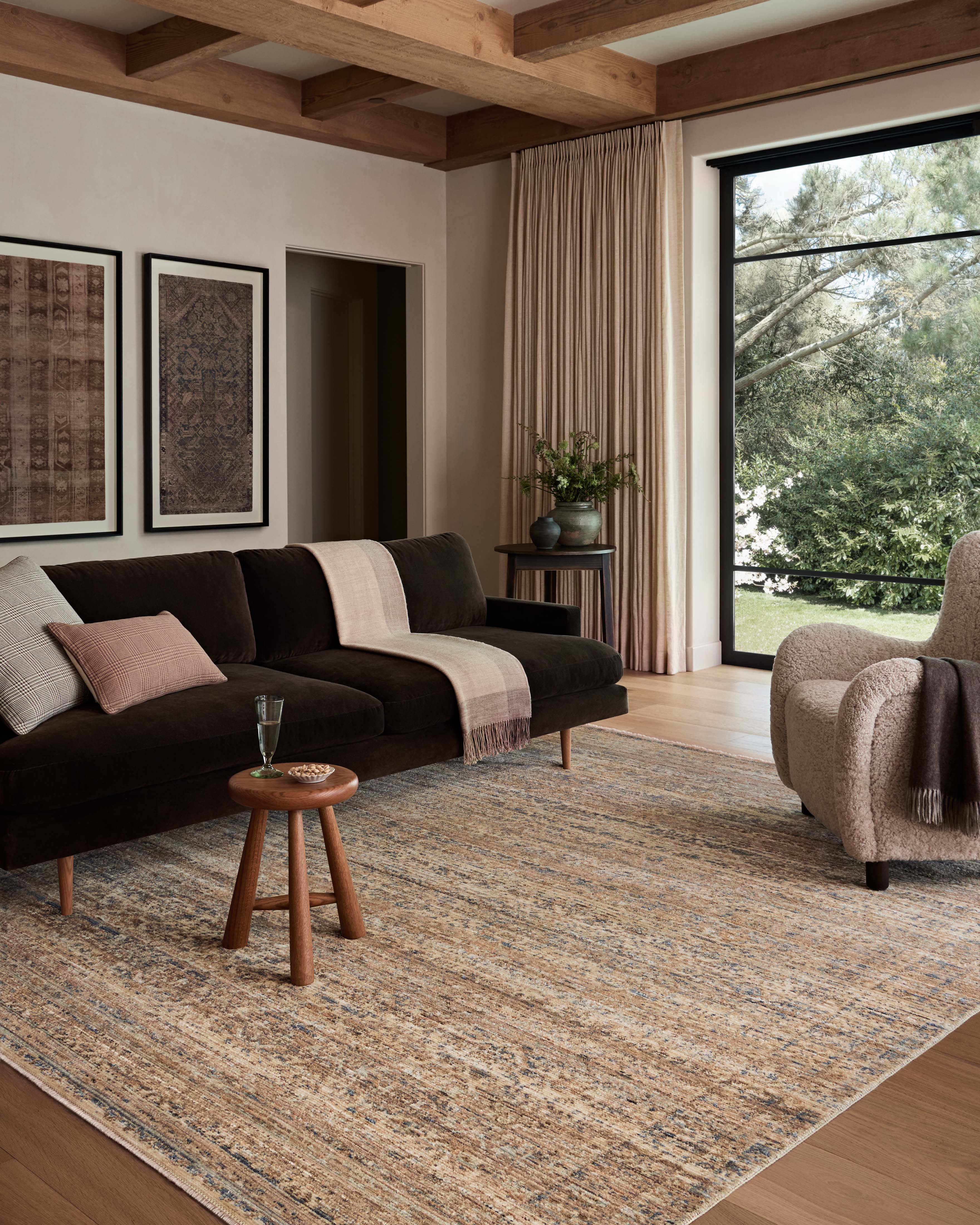Amber Lewis x Loloi Molly Natural / Denim Rug 0-RUGS-patterned Loloi