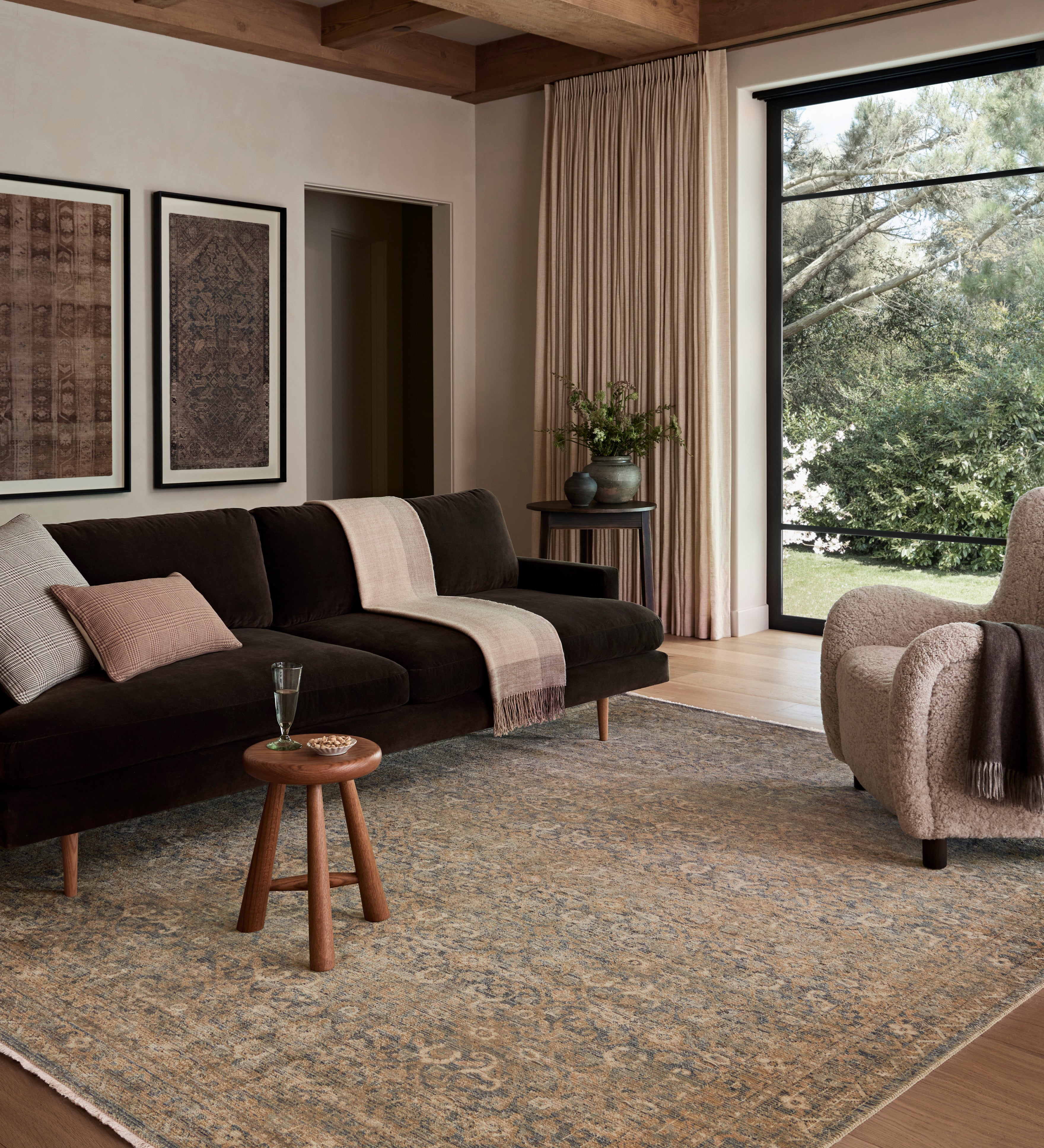 Amber Lewis x Loloi Molly Denim / Gold Rug 0-RUGS-patterned Loloi
