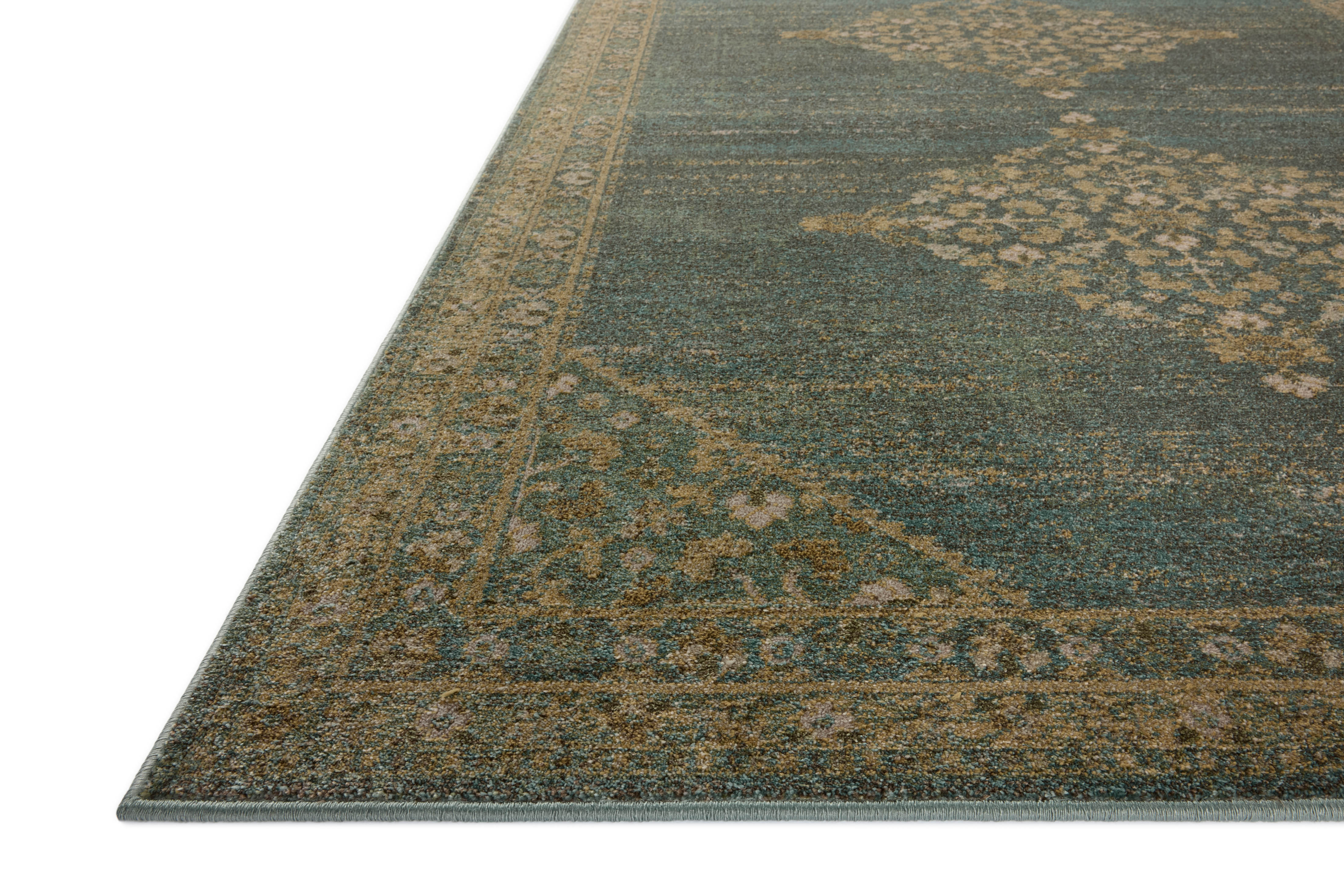 Magnolia Home by Joanna Gaines x Loloi Mona Aqua / Wheat Rug 0-RUGS-jute Loloi