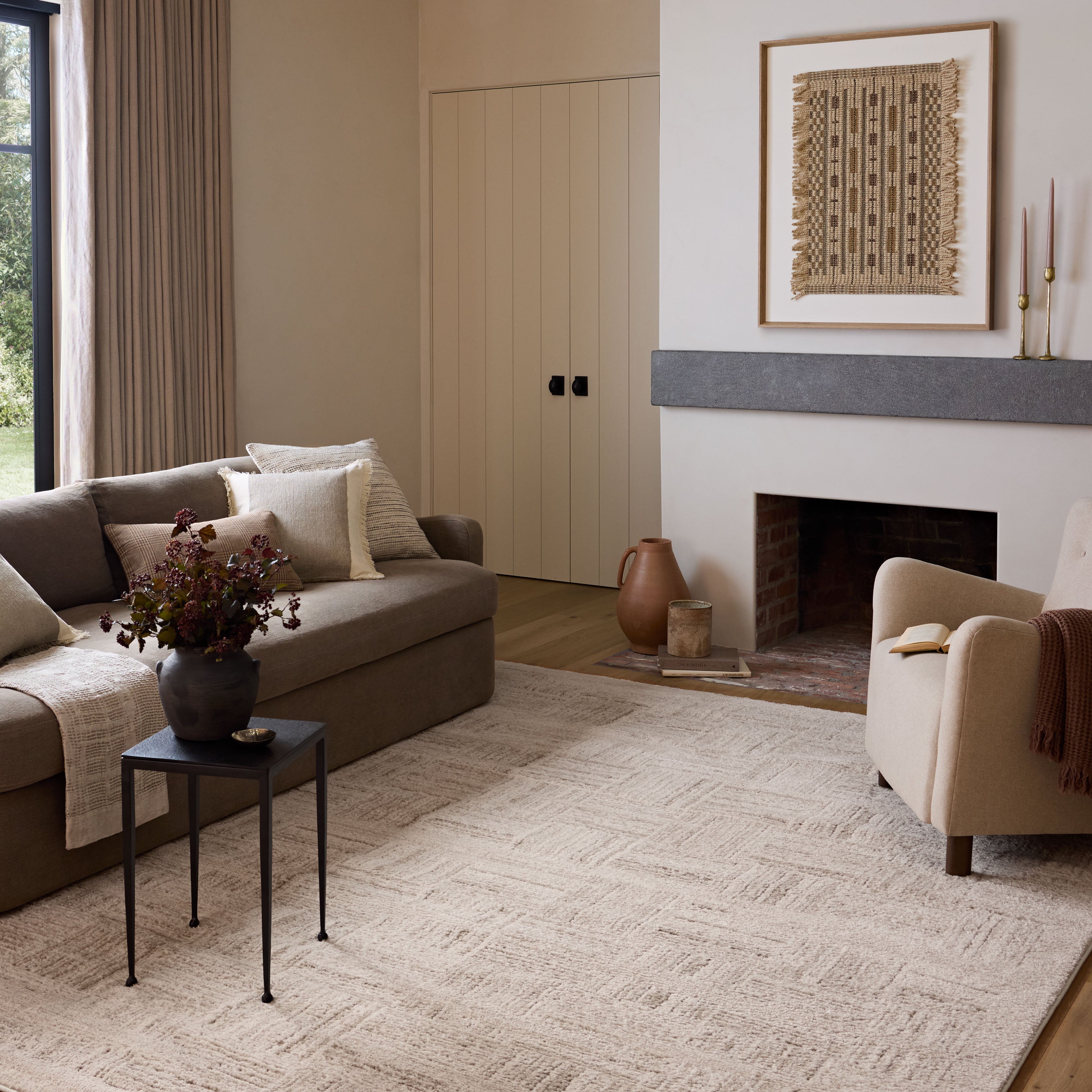 Amber Lewis x Loloi Monty Ivory / Taupe Rug RUGS - synthetic Loloi