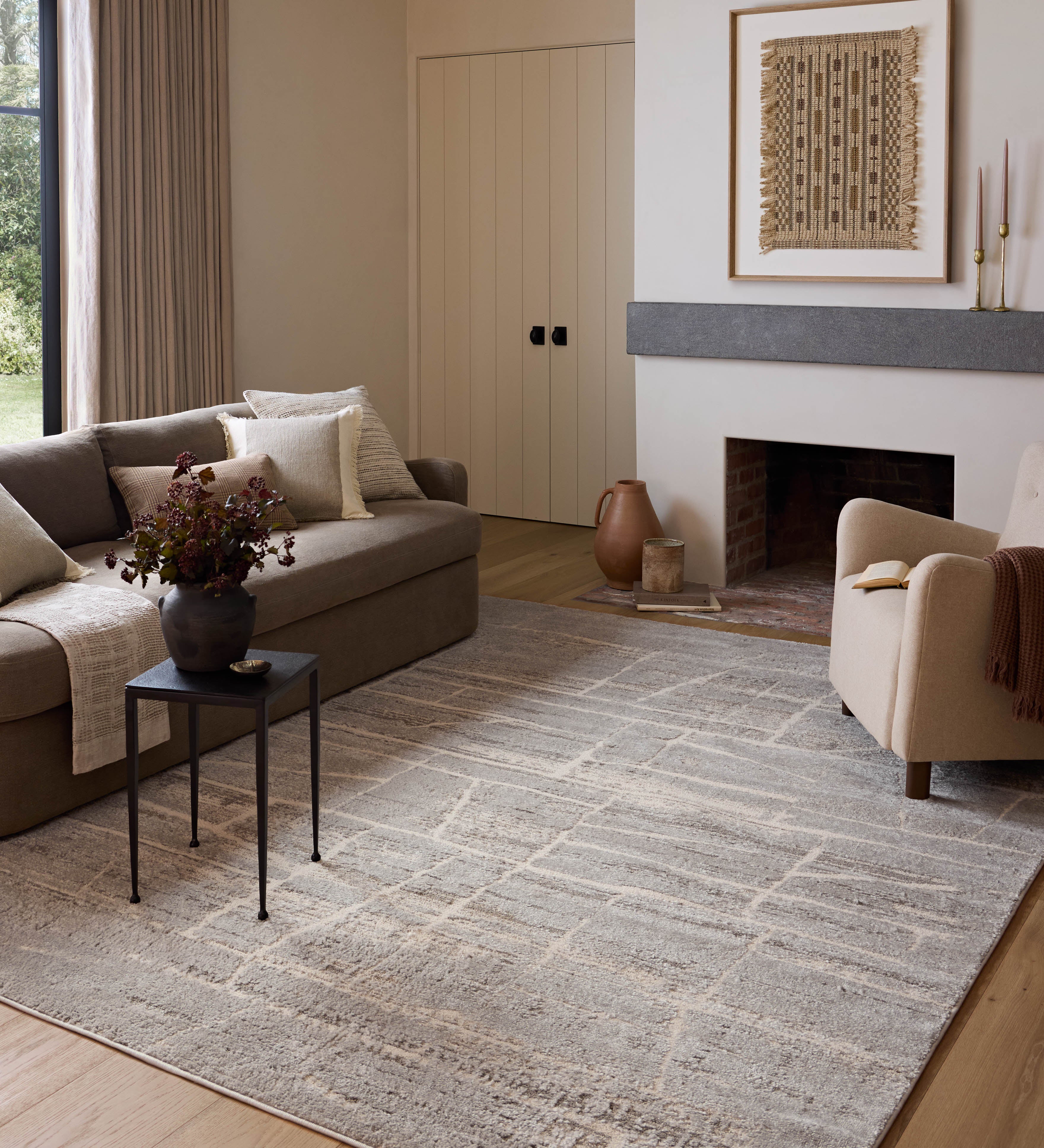 Amber Lewis x Loloi Monty Natural / Mist Rug RUGS - synthetic Loloi
