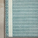Chris Loves Julia x Loloi Marvin Blue / Ivory Bath Mat - Rug & Weave