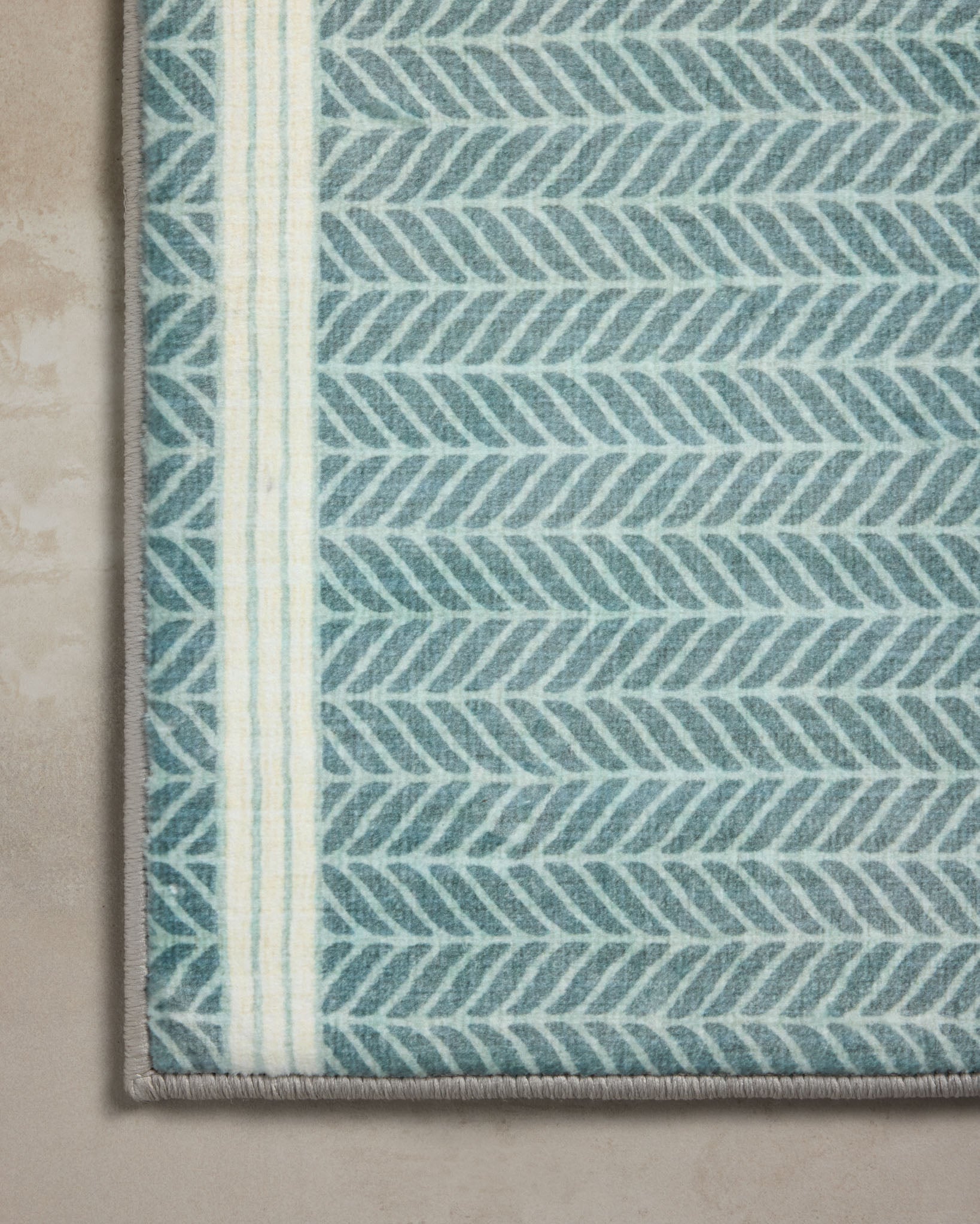 Chris Loves Julia x Loloi Marvin Blue / Ivory Bath Mat - Rug & Weave