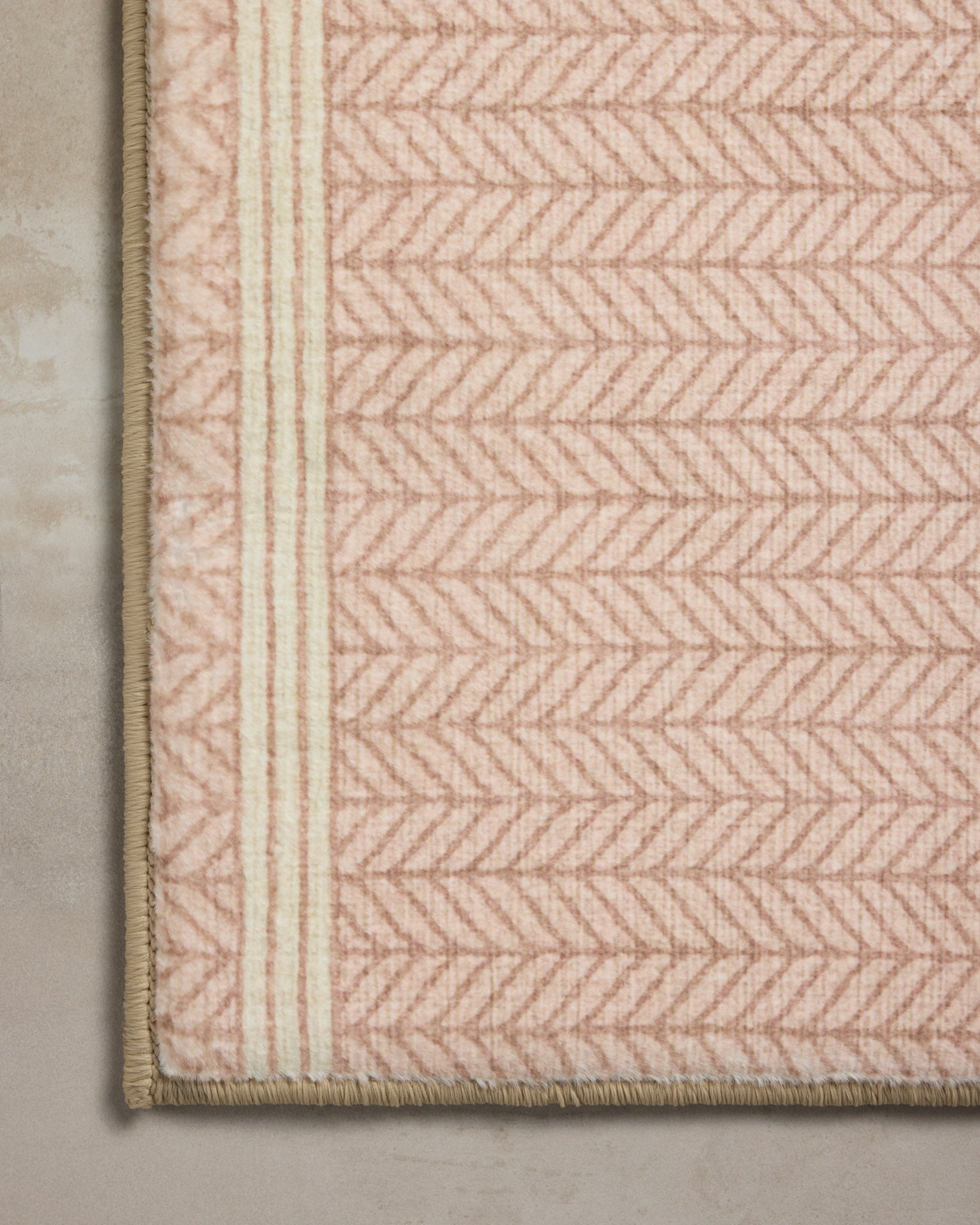 Chris Loves Julia x Loloi Marvin Blush / Ivory Bath Mat - Rug & Weave