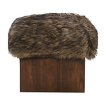 Soren Ottoman FURNITURE - ottoman Moe's Furniture Faux Fur