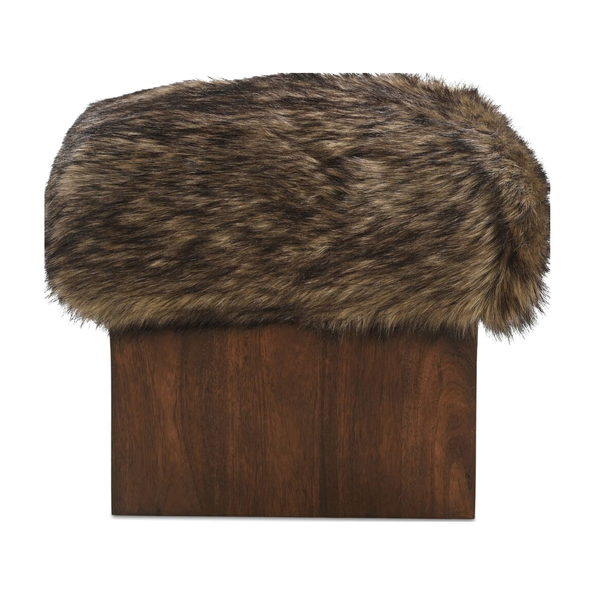 Soren Ottoman FURNITURE - ottoman Moe's Furniture Faux Fur