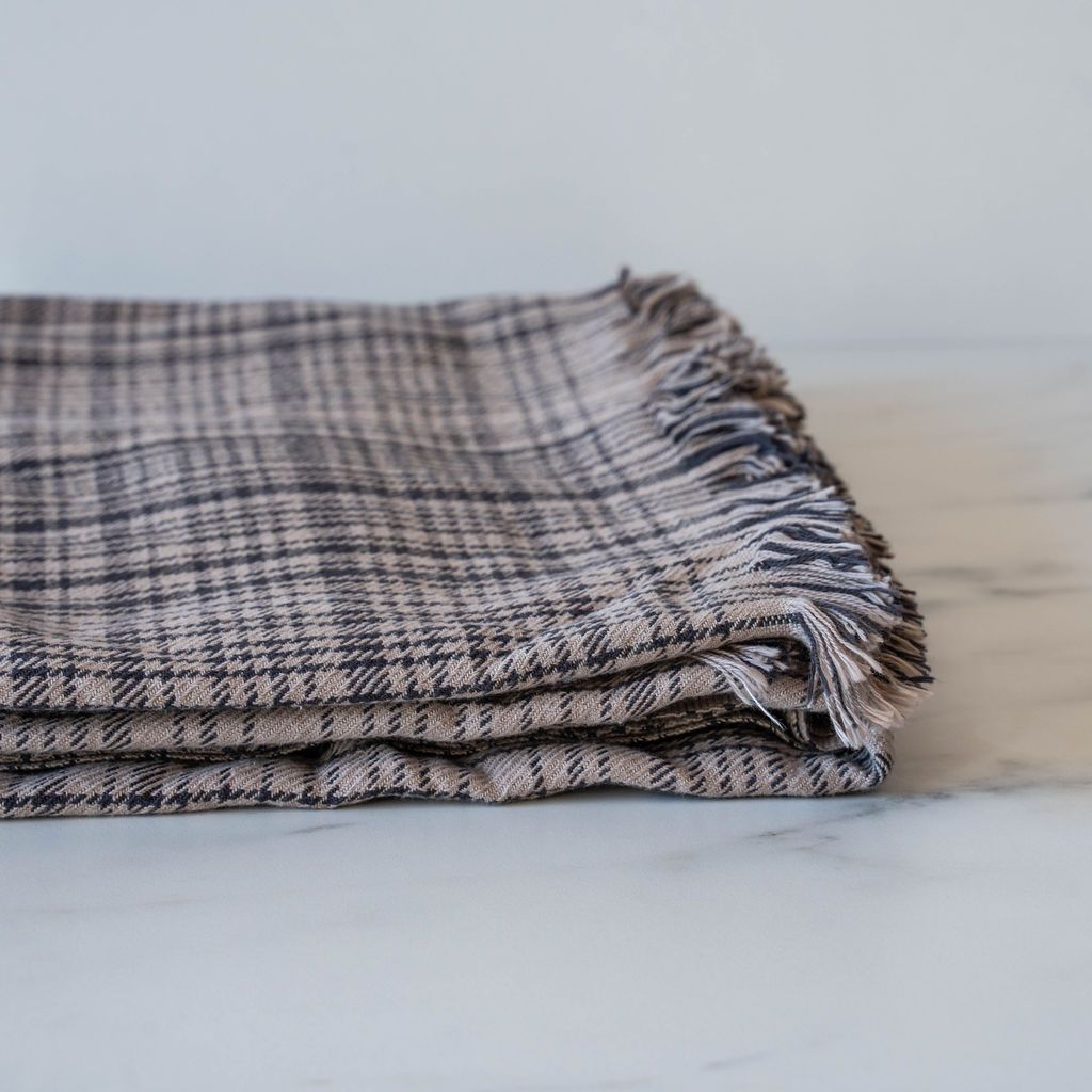 Plaid Fringe Throw Blanket - Rug & Weave