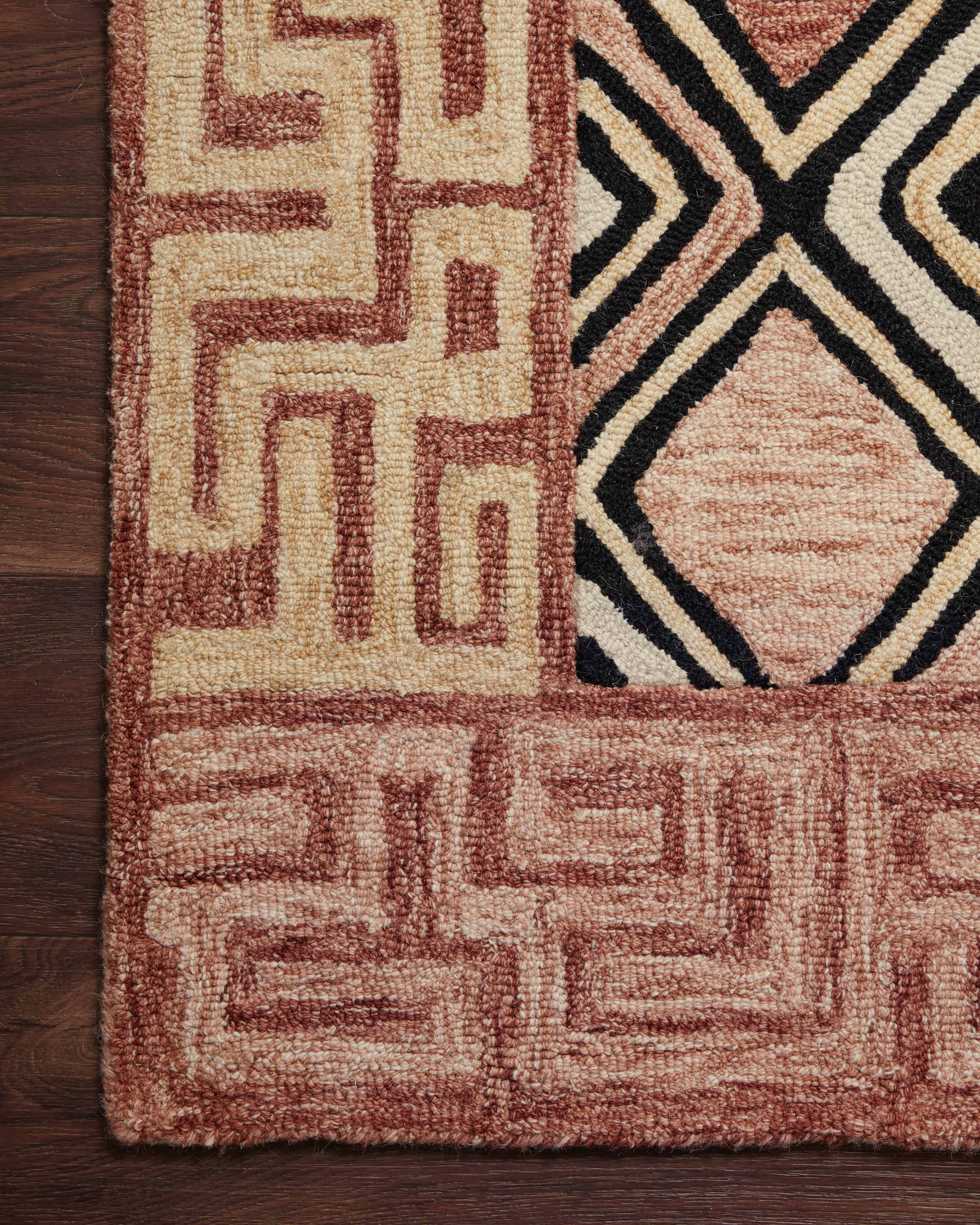 Loloi Nala Rose / Black Rug RUGS - wool Loloi